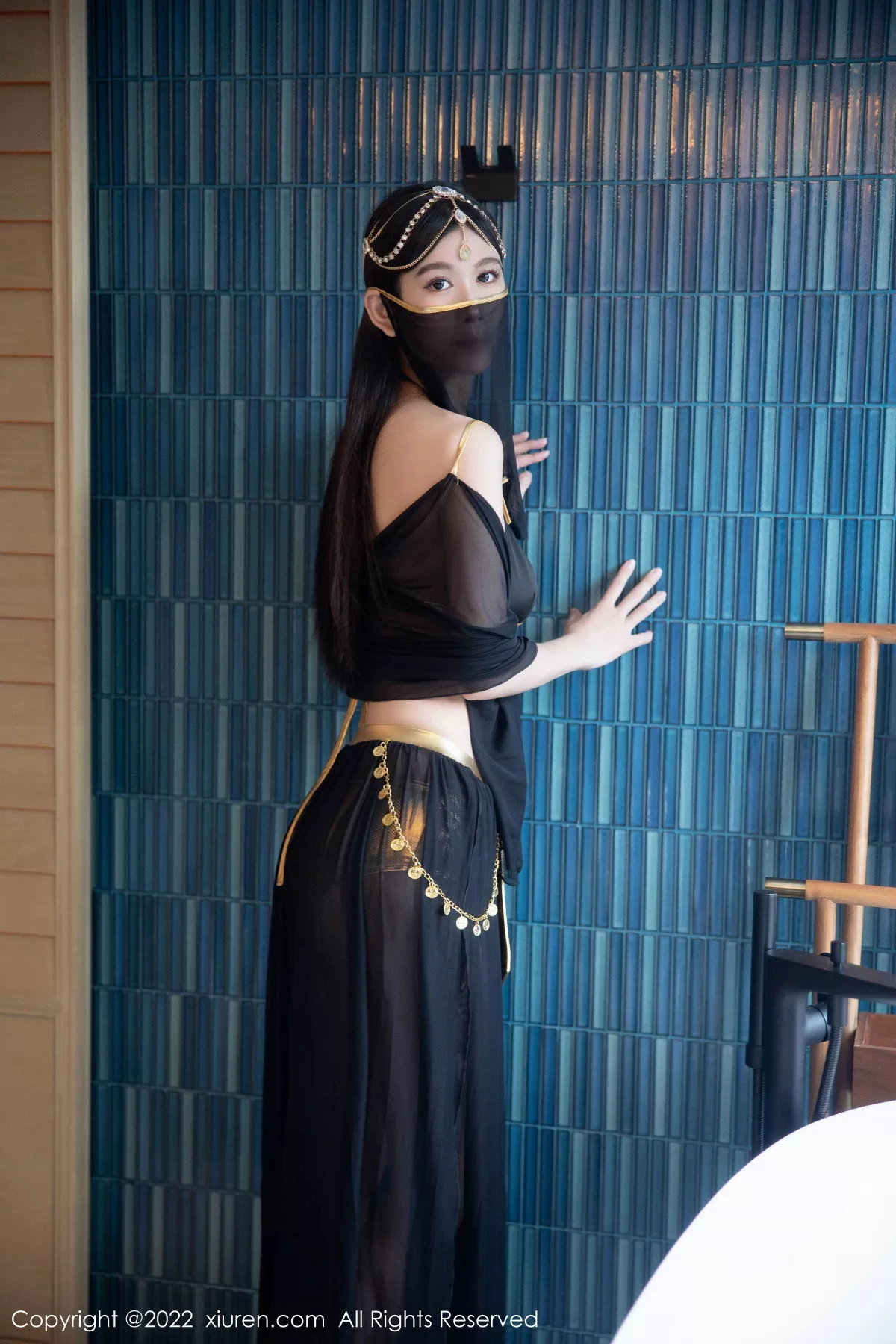 秀人集.com_[XiuRen秀人网]No.5849_模特李雅柔西域风情主题黑色薄纱遮面露性感内衣迷人诱惑写真65P