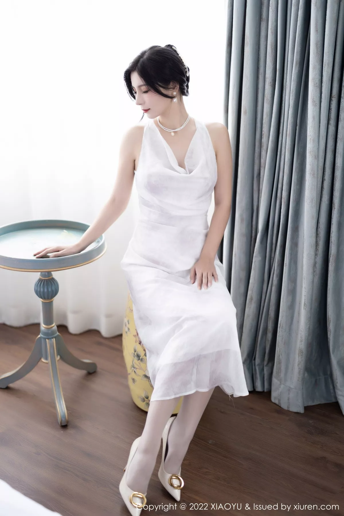 秀人集.com_[XiaoYu画语界]Vol.925_模特小蛮妖Yummy私房白色薄透裙露缕空蕾丝内衣撩人诱惑写真88P