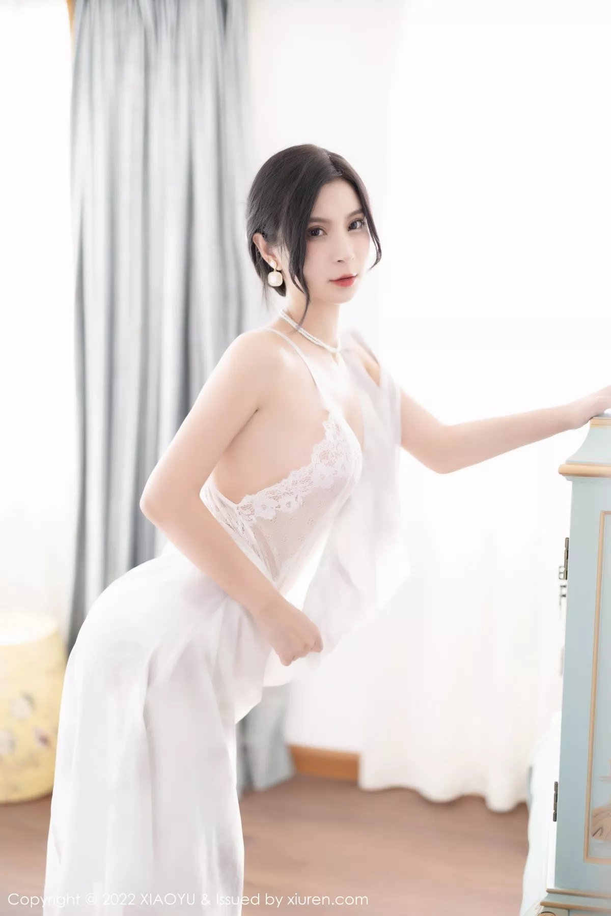 秀人集.com_[XiaoYu画语界]Vol.925_模特小蛮妖Yummy私房白色薄透裙露缕空蕾丝内衣撩人诱惑写真88P