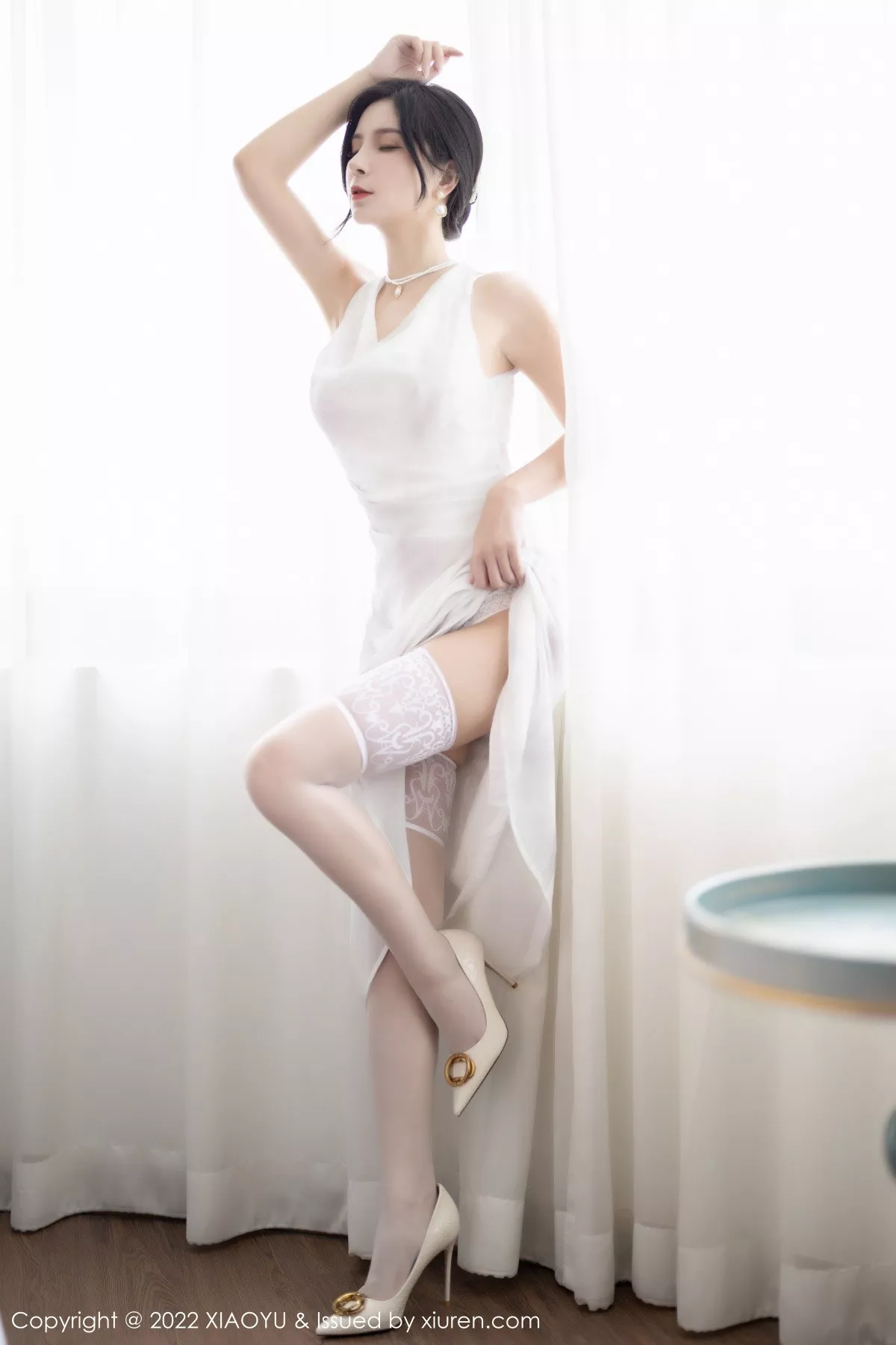 秀人集.com_[XiaoYu画语界]Vol.925_模特小蛮妖Yummy私房白色薄透裙露缕空蕾丝内衣撩人诱惑写真88P