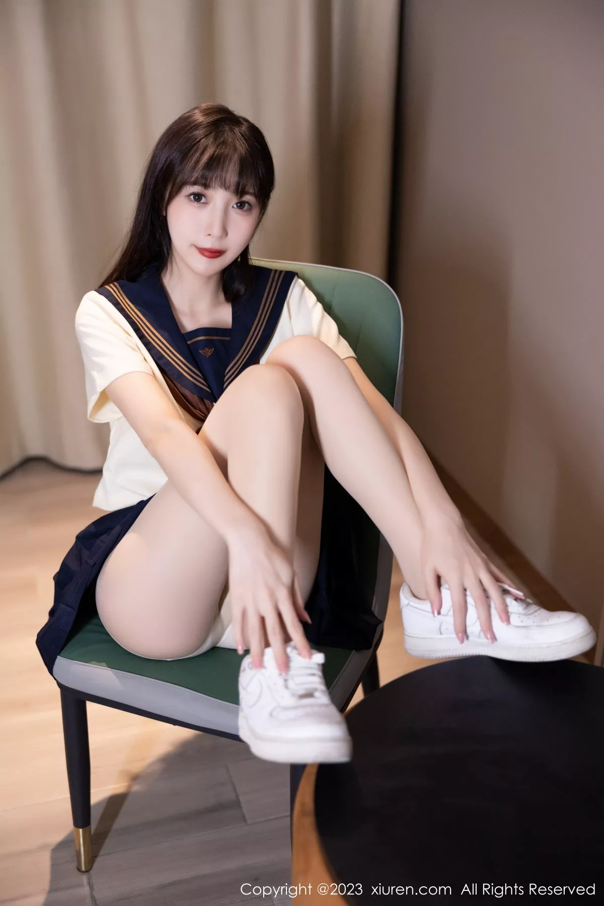 秀人集.com_[XiuRen秀人网]No.6126_模特林星阑海南岛旅拍脱学妹制服露白色内衣原色丝袜诱惑写真81P