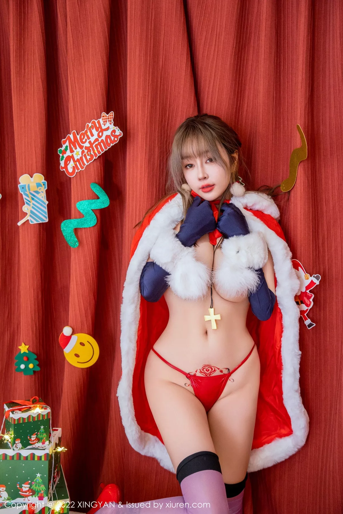 秀人集.com_[XINGYAN星颜社]VOL.161_女神王雨纯圣诞主题性感圣诞服饰露红色皮质内衣完美诱惑写真75P