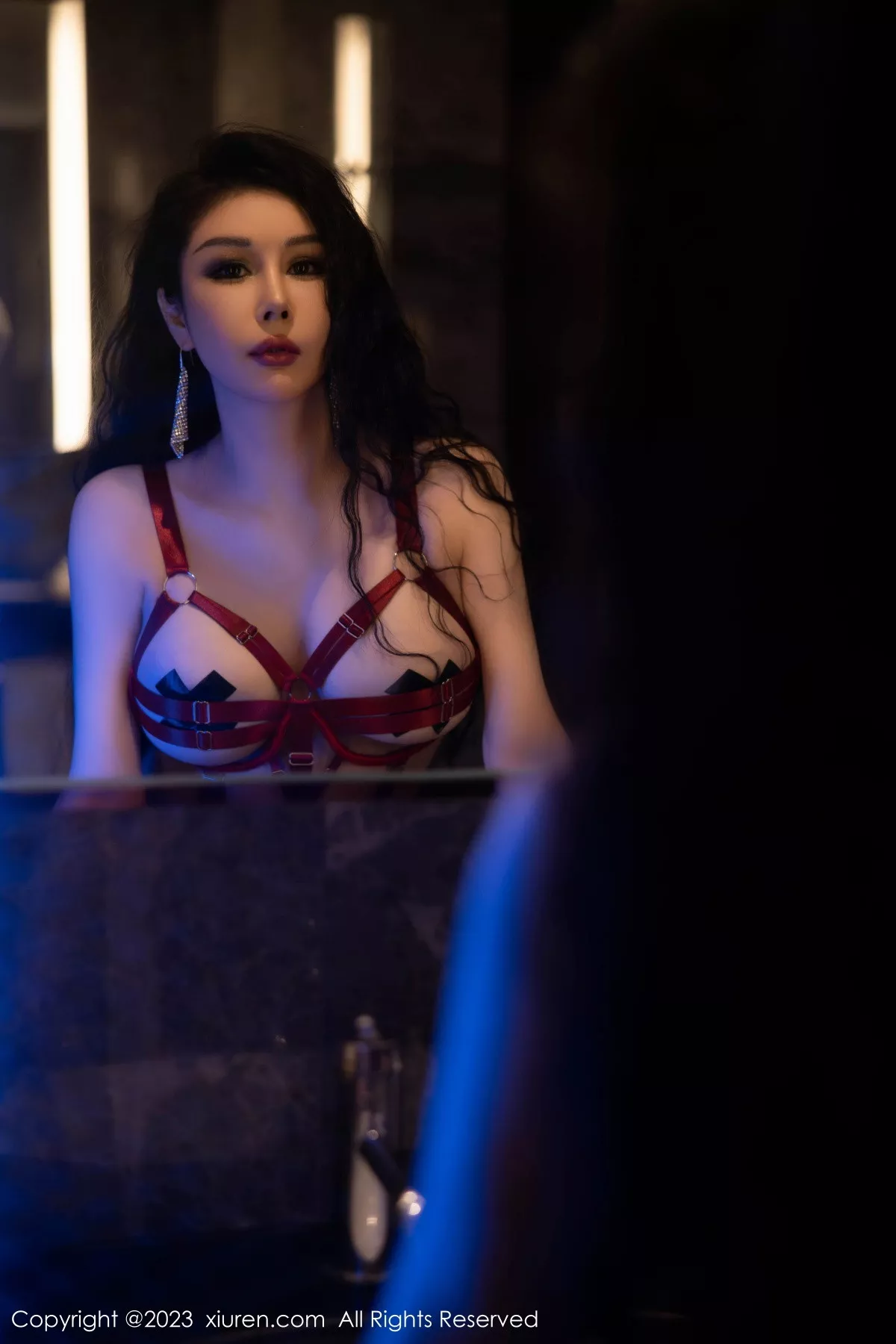 秀人集.com_[XiuRen秀人网]No.6176_模特田冰冰私房红色带子情趣服饰露傲人豪乳遮点极致诱惑写真74P