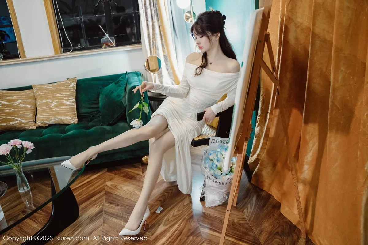 秀人集.com_[XiuRen秀人网]No.6182_模特婠婠么脱白色连衣长裙露蕾丝内衣配开档白丝迷人诱惑写真79P