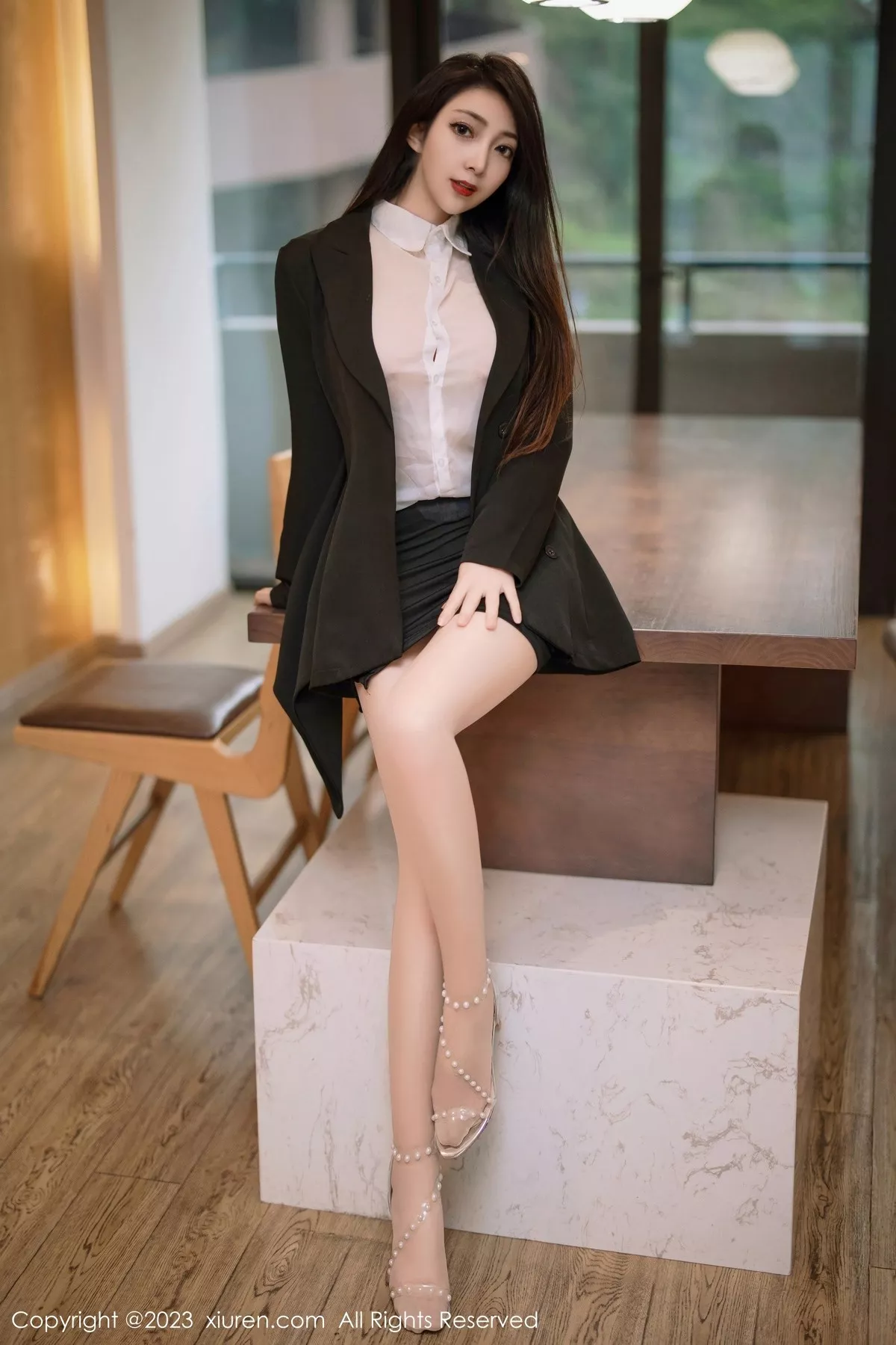 秀人集.com_[XiuRen秀人网]No.6341_模特娇喘JC性感薄透白T配黑色短裙露超薄肉丝秀翘臀诱惑写真65P