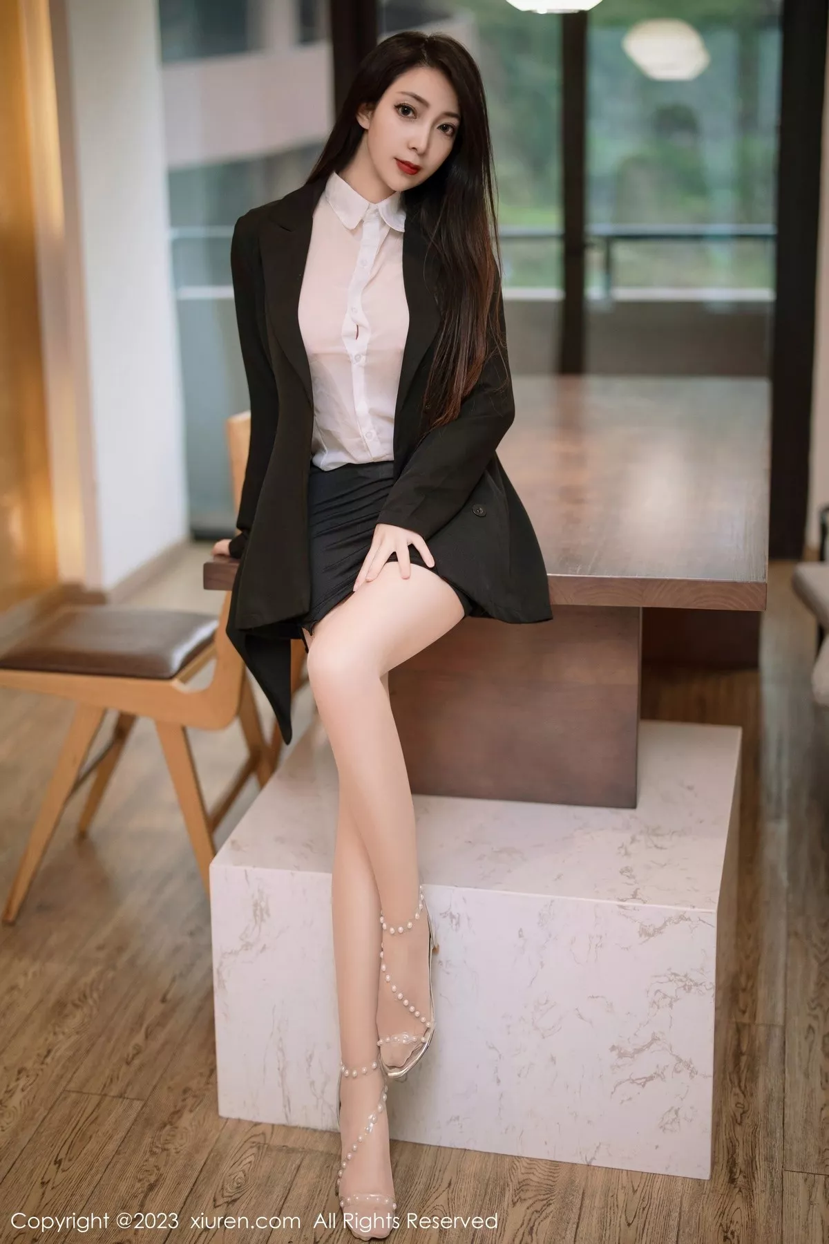 秀人集.com_[XiuRen秀人网]No.6341_模特娇喘JC性感薄透白T配黑色短裙露超薄肉丝秀翘臀诱惑写真65P