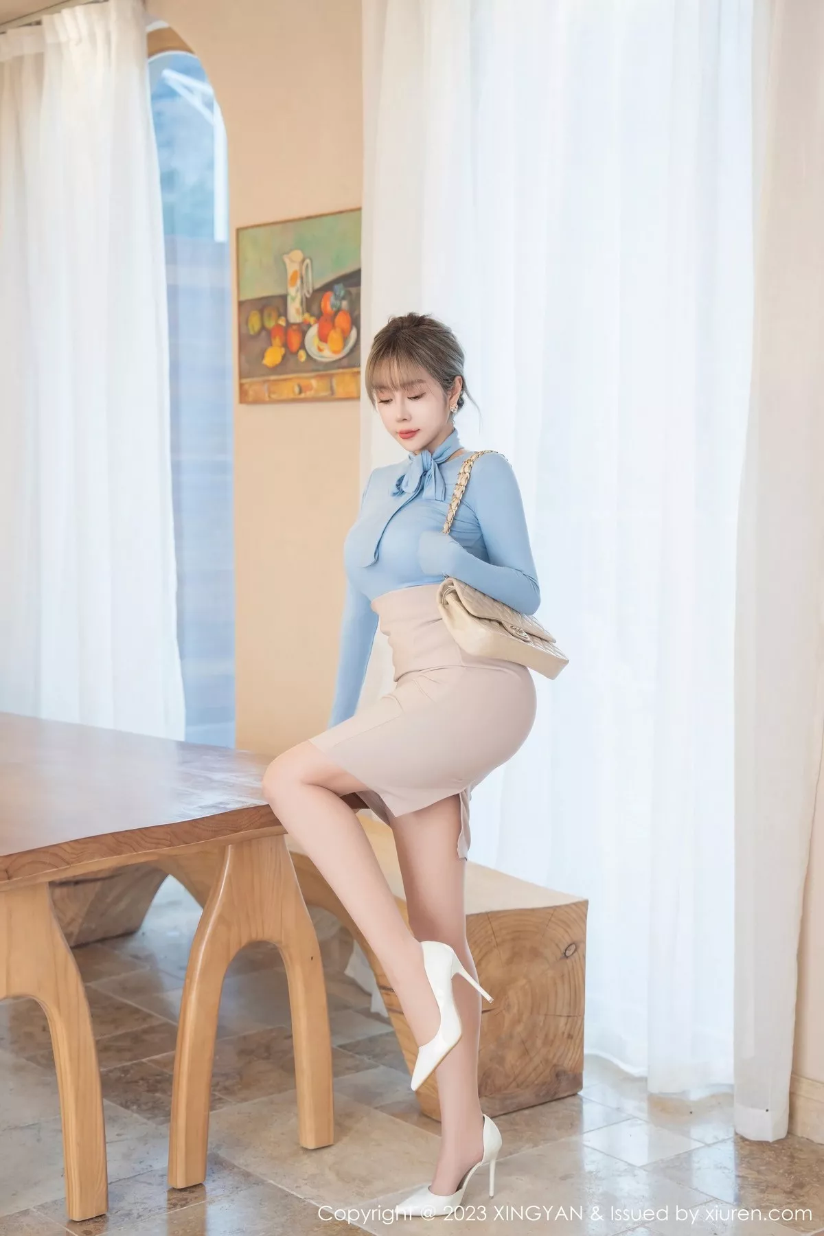 秀人集.com_[XINGYAN星颜社]VOL.177_女神王雨纯私房半脱露性感白色内衣配超薄无内肉丝惹火诱惑写真82P