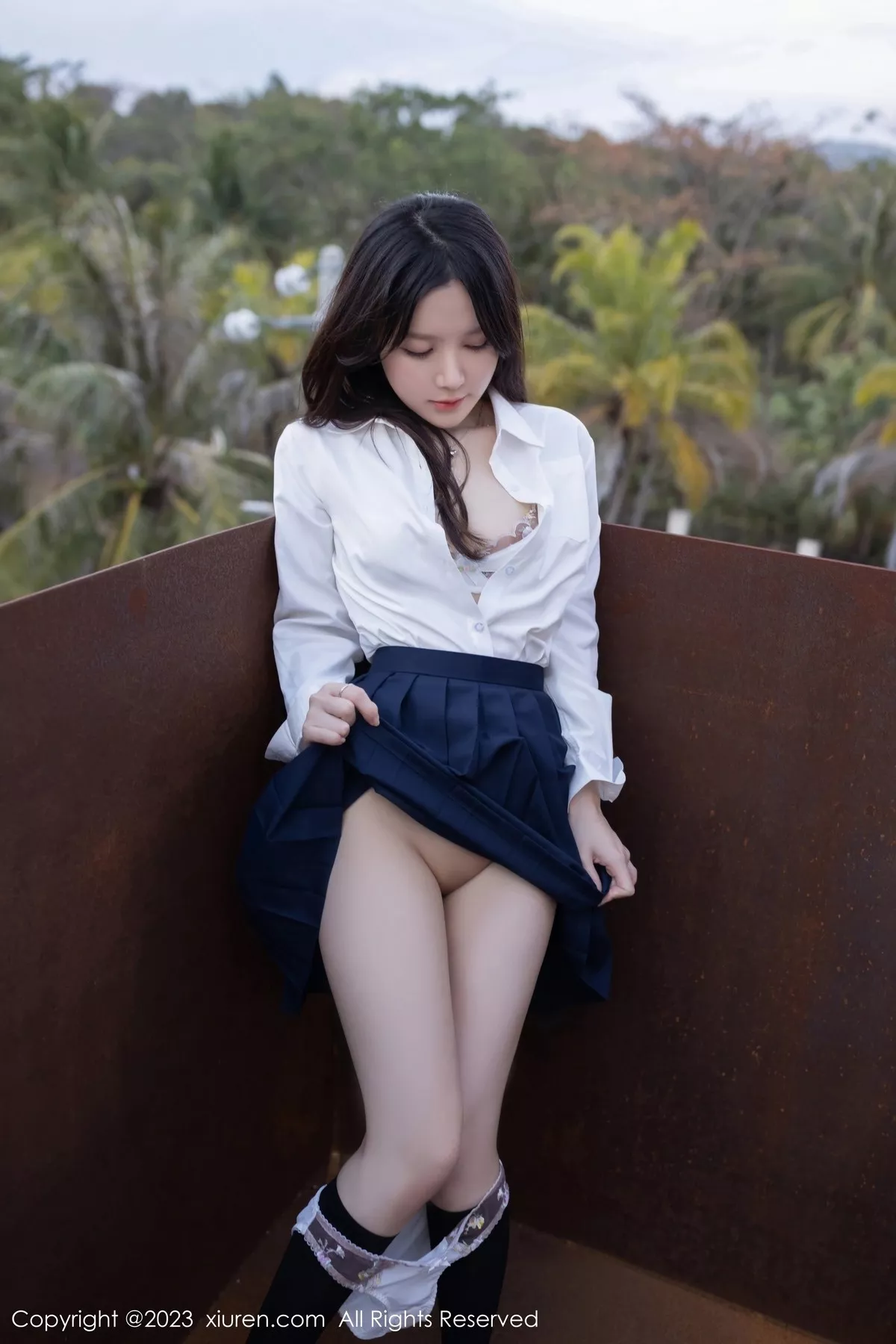 秀人集.com_[XiuRen秀人网]No.6400_模特鱼子酱Fish性感学妹装扮白T配深蓝短裙秀曼妙身姿诱惑写真82P