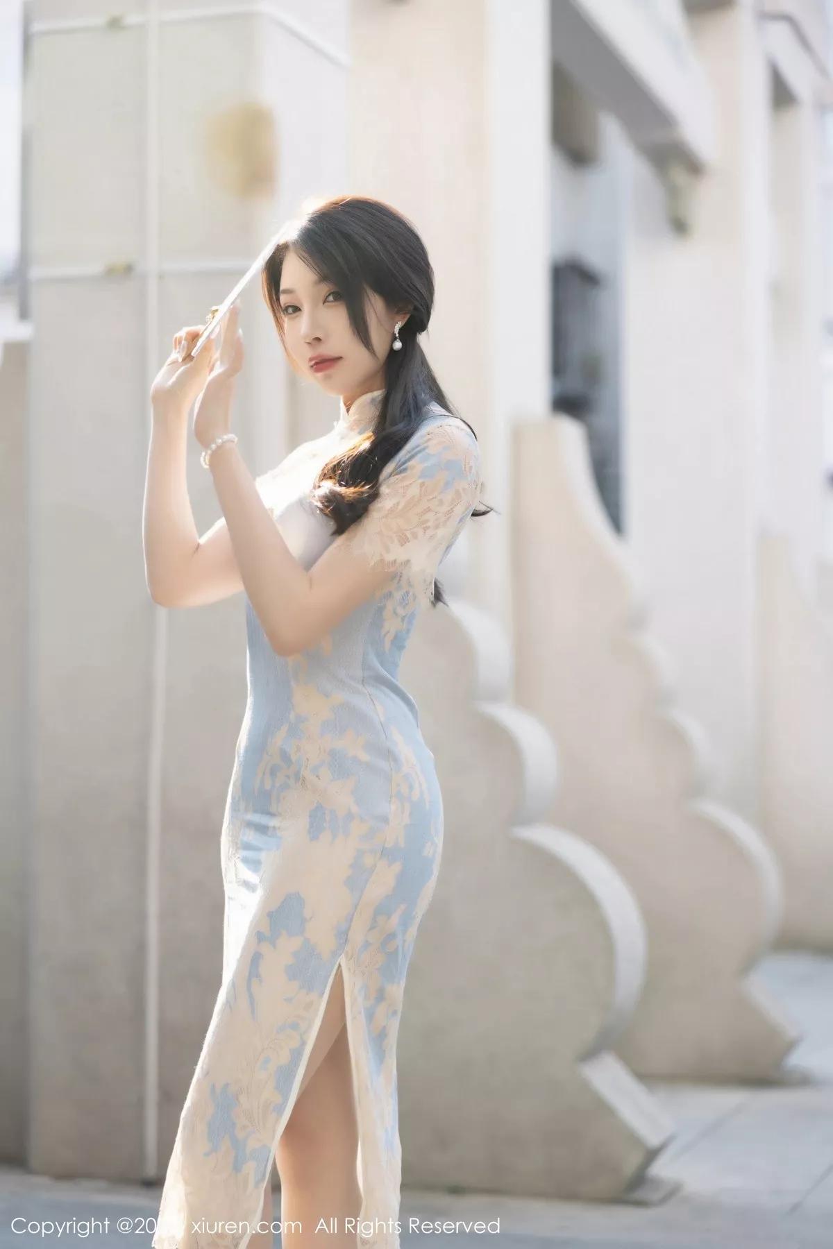 秀人集.com_[XiuRen秀人网]No.6434_女神徐莉芝Booty脱浅色旗袍露蓝浅色蕾丝内衣开档肉丝诱惑写真87P