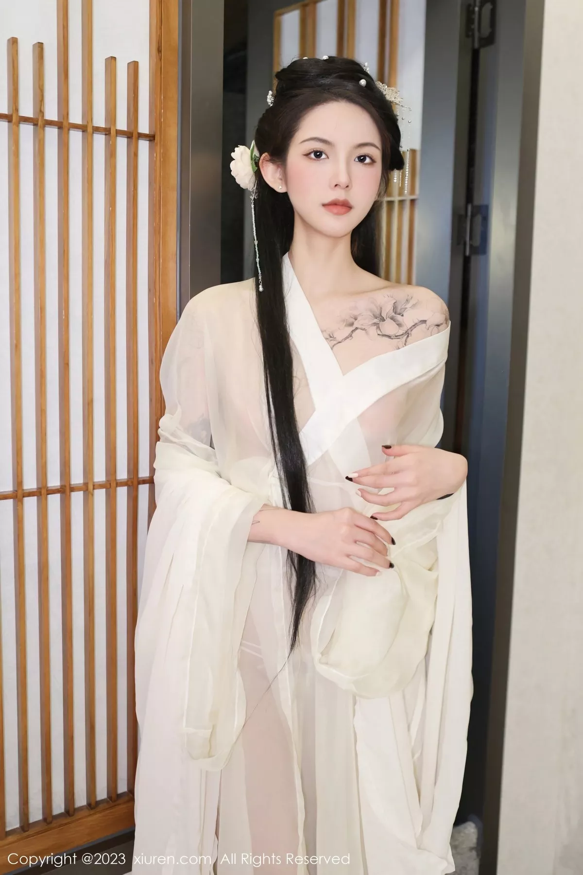 秀人集.com_[XiuRen秀人网]No.6430_模特乔一一温泉浴池白纱轻透古装服饰秀惹火身材极致诱惑写真82P