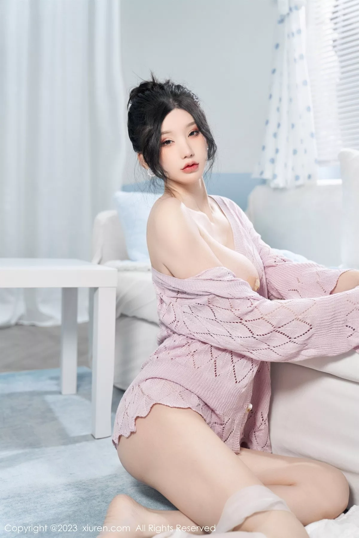 秀人集.com_[XiuRen秀人网]No.6580_女神周于希Sally性感粉色服饰配超薄肉丝半脱露豪乳遮点诱惑写真80P