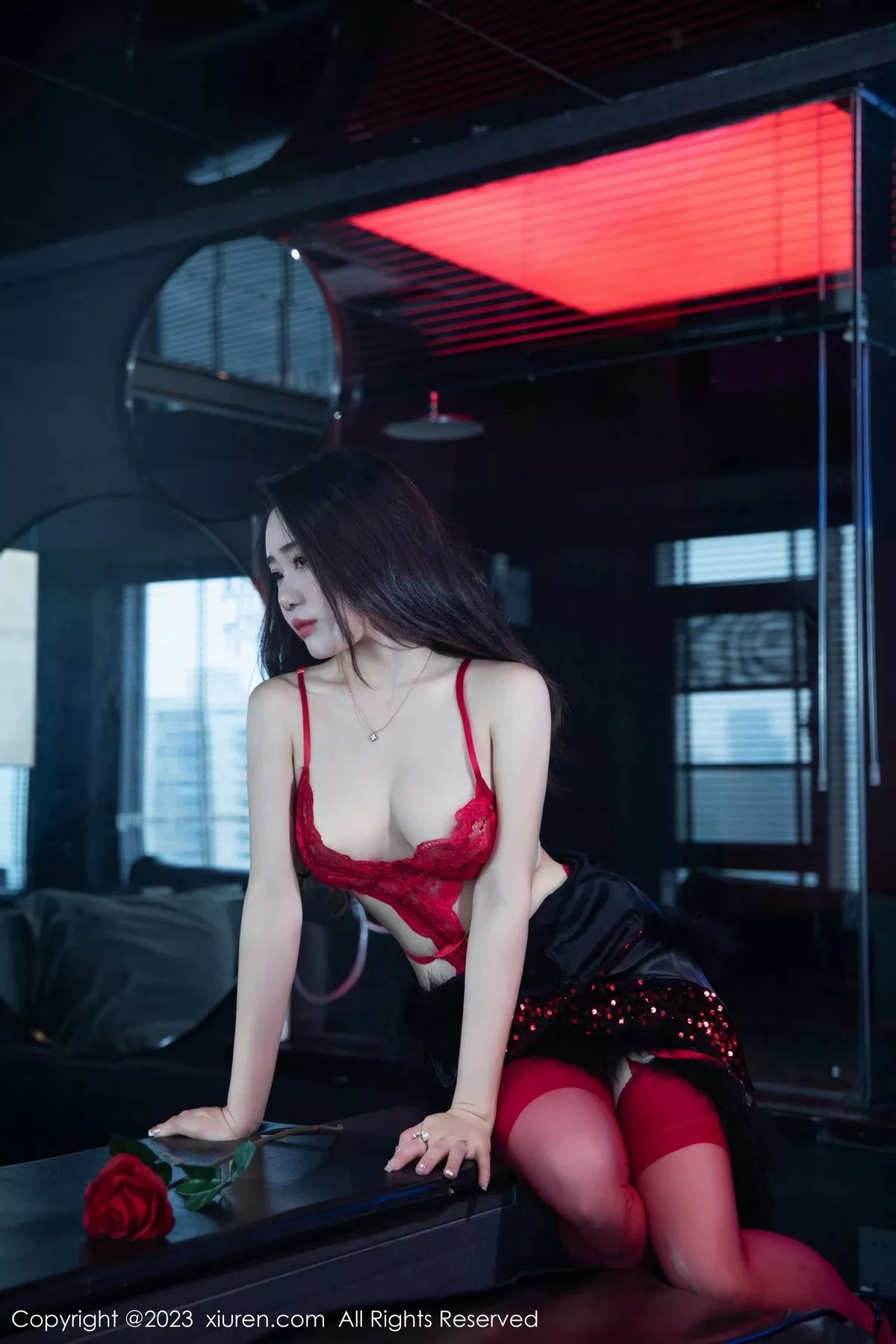 秀人集.com_[XiuRen秀人网]No.6587_模特严利娅Yuliya私房性感红色蕾丝情趣内衣配红色丝袜诱惑写真68P