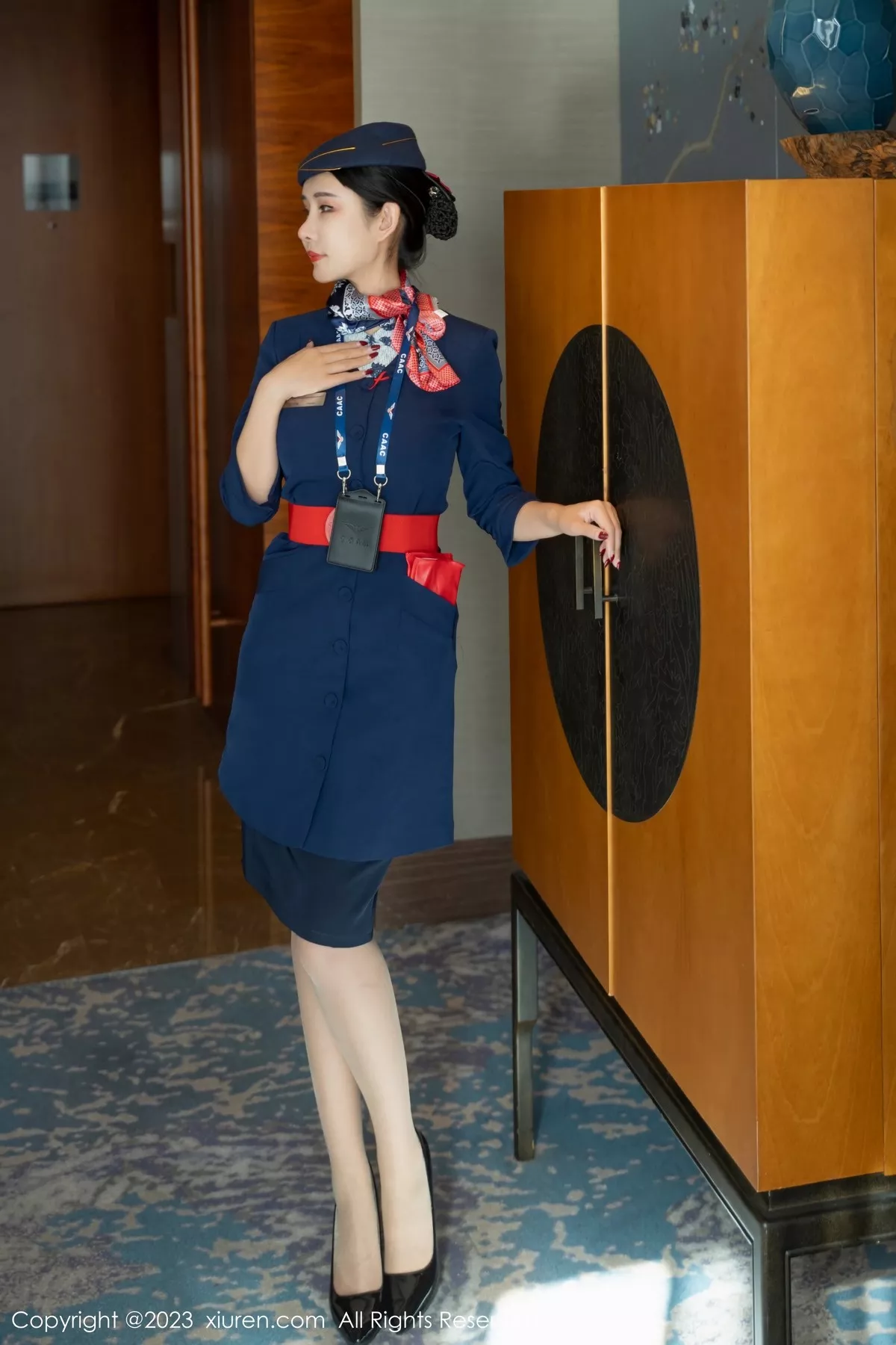 秀人集.com_[XiuRen秀人网]No.6445_模特夏沫沫tifa性感空间制服露黑色内衣配超薄肉丝迷人诱惑写真70P