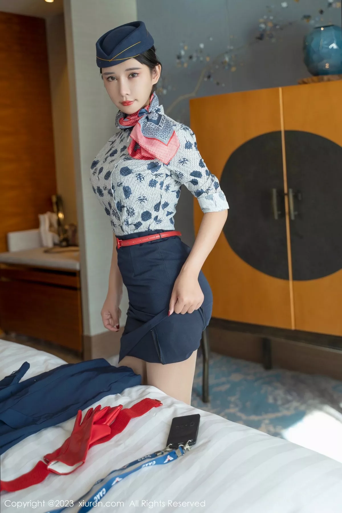 秀人集.com_[XiuRen秀人网]No.6445_模特夏沫沫tifa性感空间制服露黑色内衣配超薄肉丝迷人诱惑写真70P