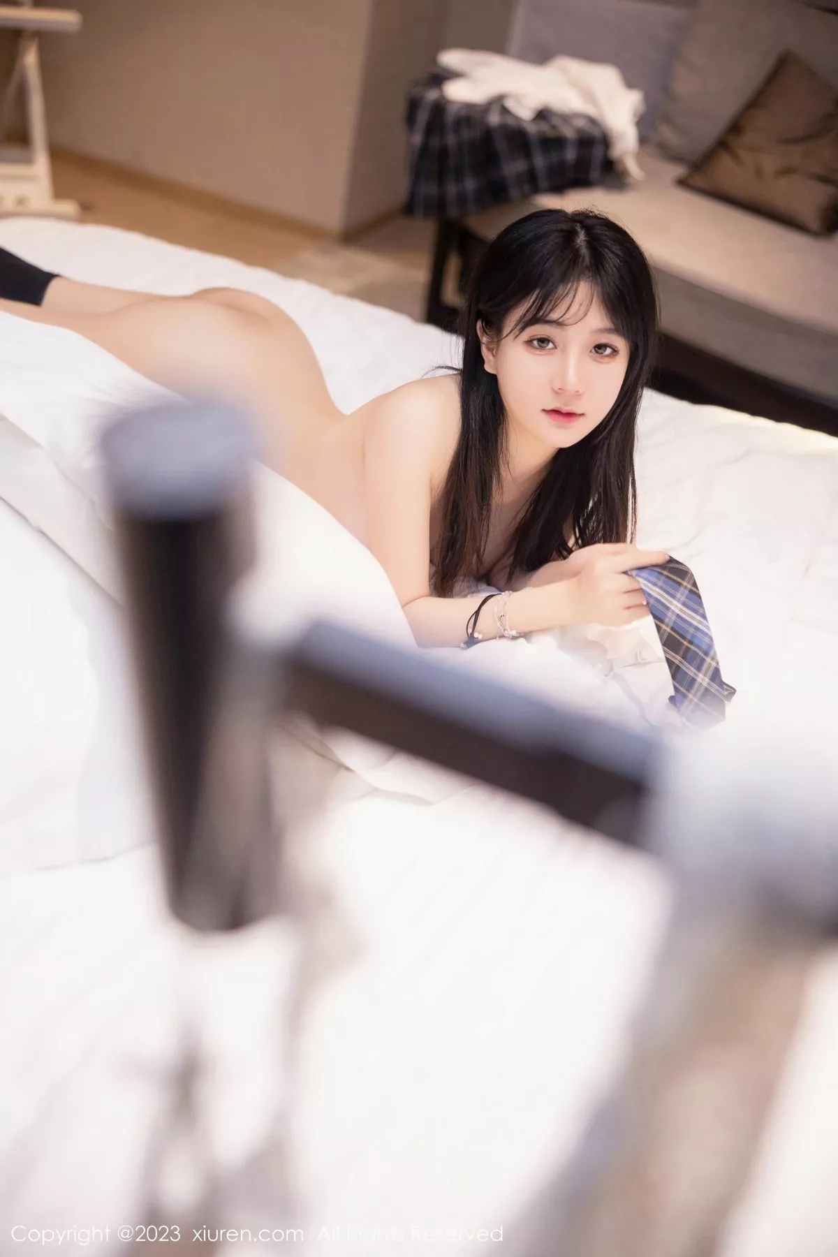 秀人集.com_[XiuRen秀人网]No.6662_模特幼幼学妹制服性感白T配格子裙露白色蕾丝内衣完美诱惑写真92P