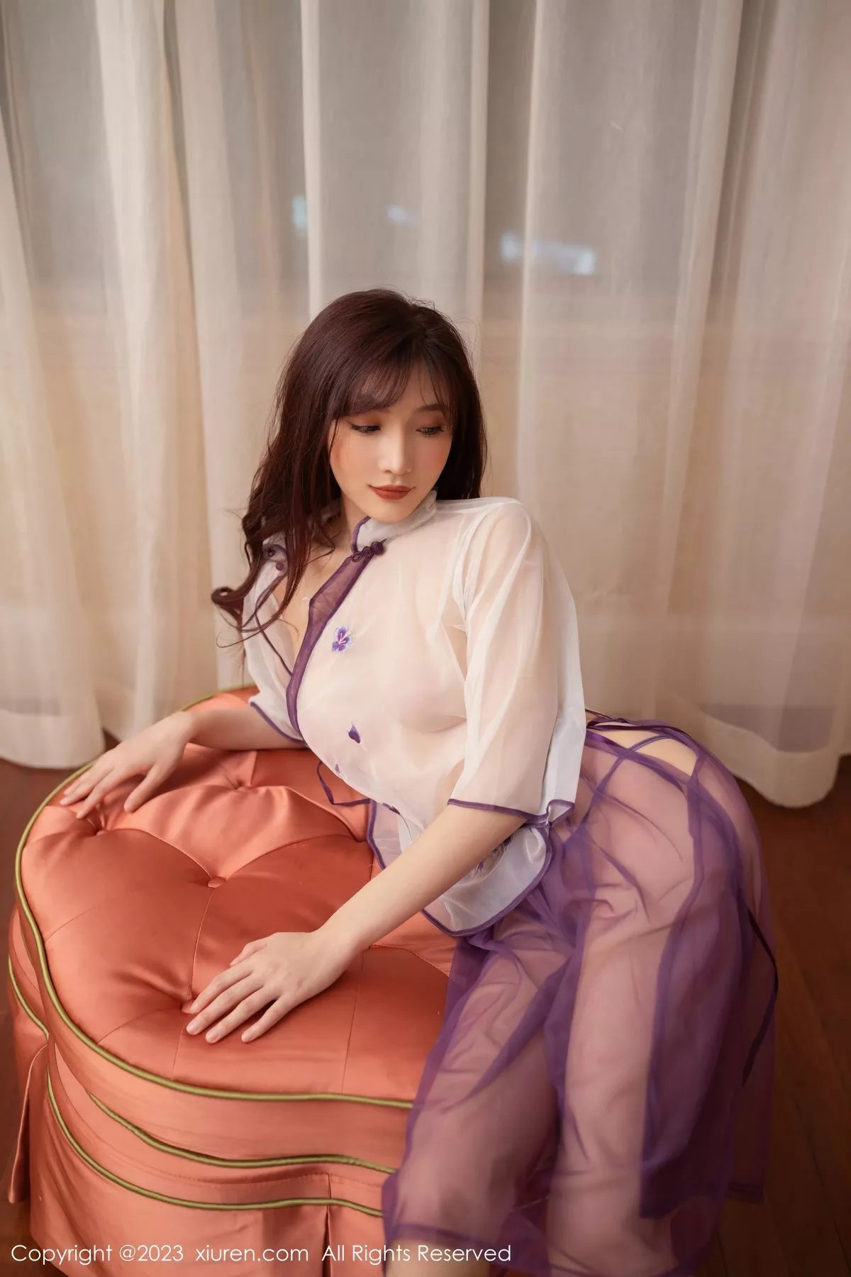 秀人集.com_[XiuRen秀人网]No.6608_模特陆萱萱性感紫色轻透古装服饰透视秀惹火身材极致诱惑写真80P