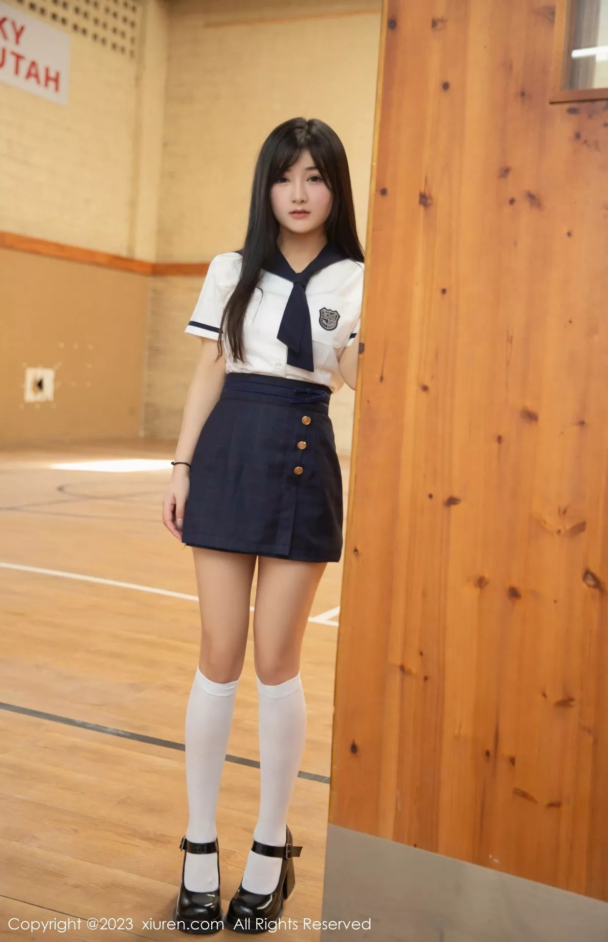 秀人集.com_[XiuRen秀人网]No.6923_模特熊小诺教师角色扮演性感白T露黑色蕾丝内衣迷人诱惑写真75P