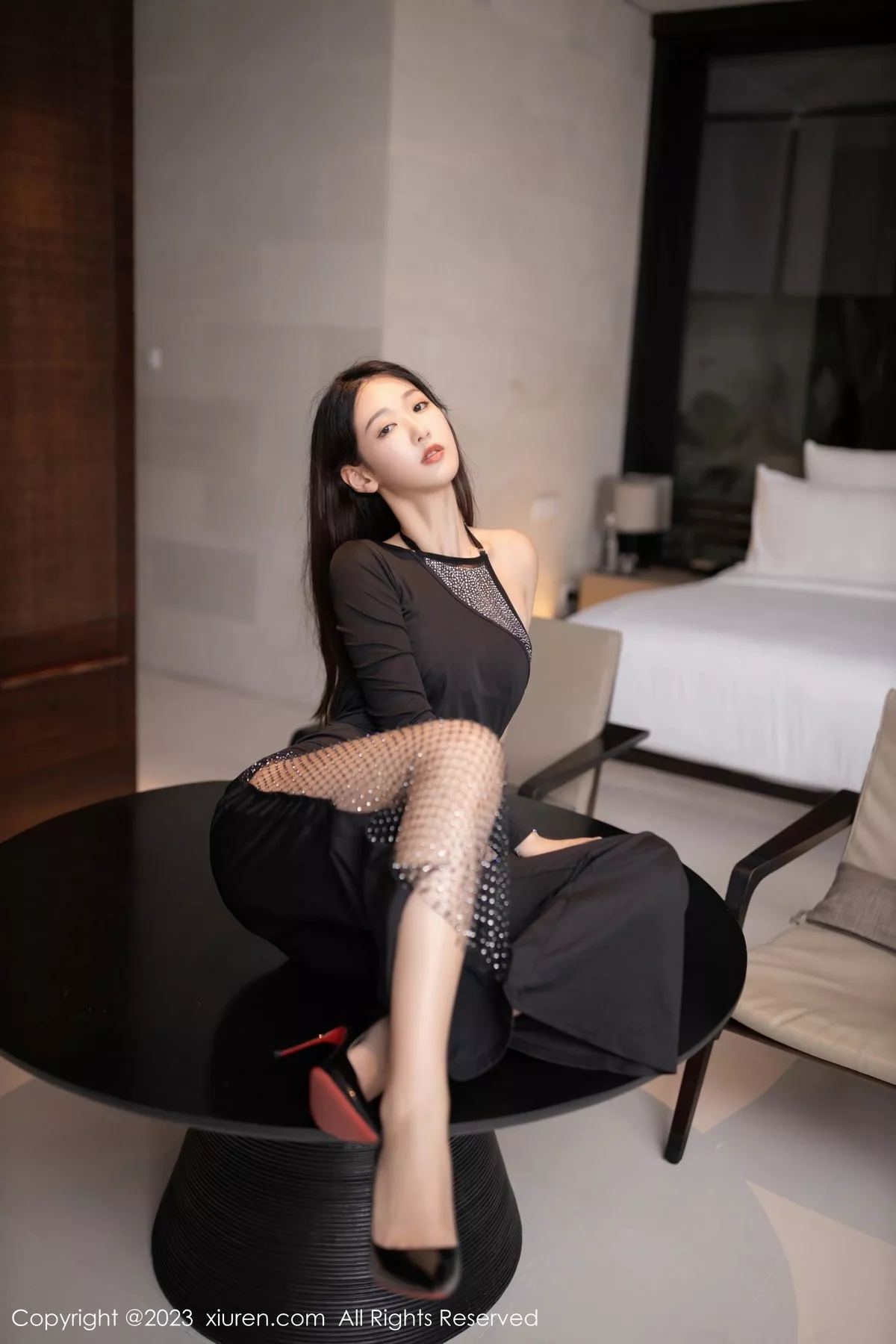 秀人集.com_[XiuRen秀人网]No.6944_模特唐安琪性感黑色连衣裙露黑色内衣秀曼妙身姿梦幻诱惑写真78P