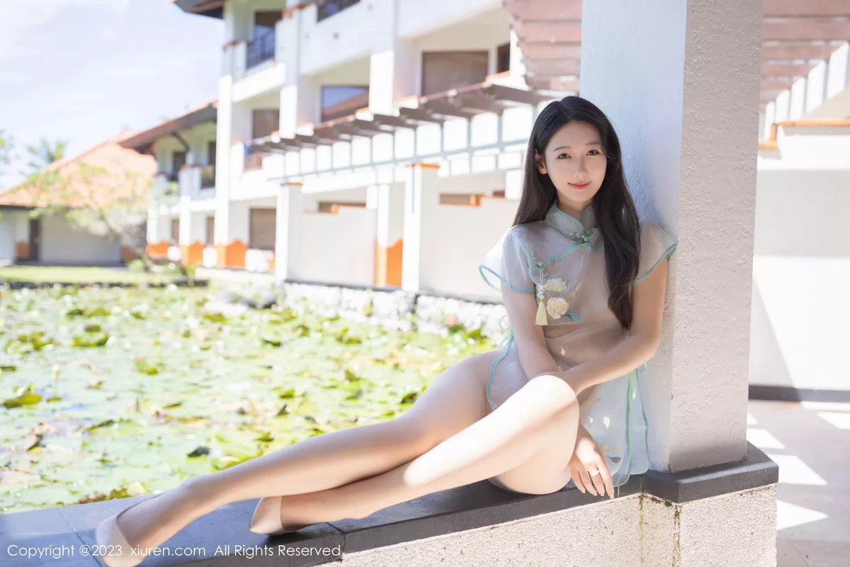 秀人集.com_[XiuRen秀人网]No.7166_模特唐安琪性感白色轻透旗袍服配超薄肉丝秀惹火身材诱惑写真80P