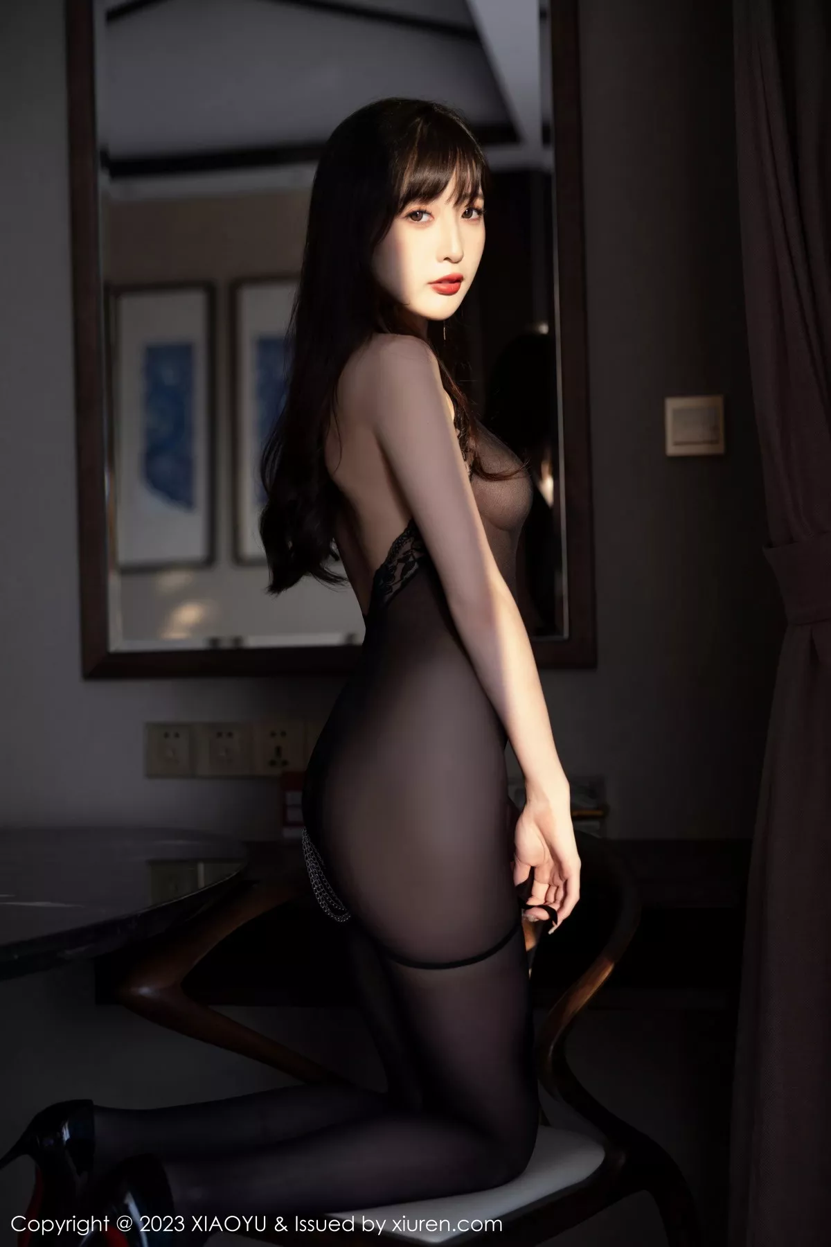 秀人集.com_[XiaoYu画语界]Vol.1083_模特林星阑黑色皮质连体衣+性感连体黑丝秀曼妙身姿诱惑写真86P