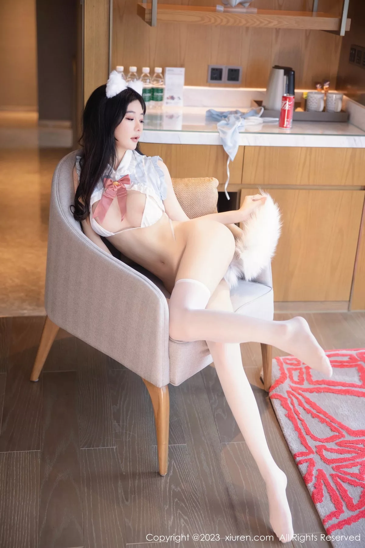 秀人集.com_[XiuRen秀人网]No.7134_模特幼幼性感淡蓝色卡哇伊服露白色内衣配白丝袜迷人诱惑写真94P