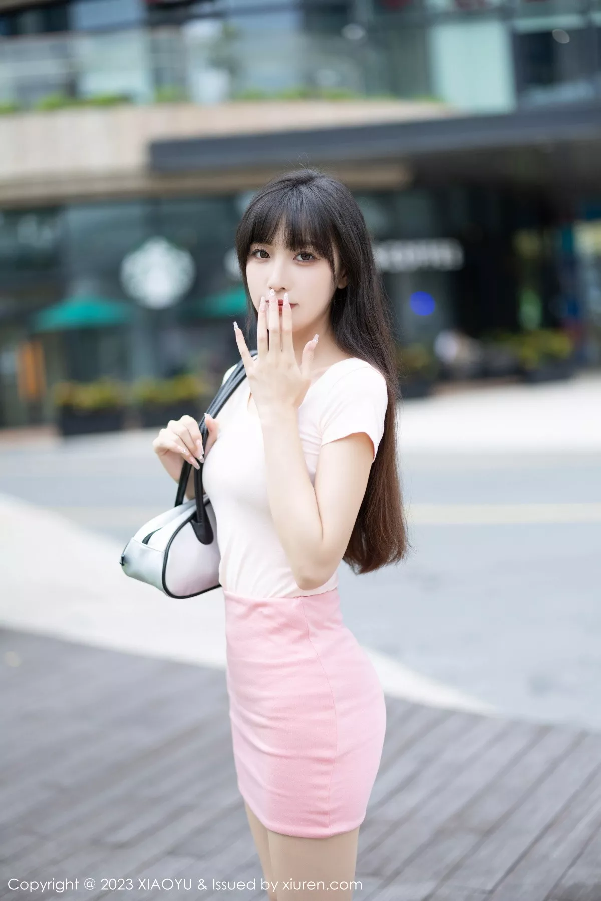 秀人集.com_[XiaoYu画语界]Vol.1112_模特林星阑浅粉色上衣配粉短裙露性感内衣配开档肉丝诱惑写真83P