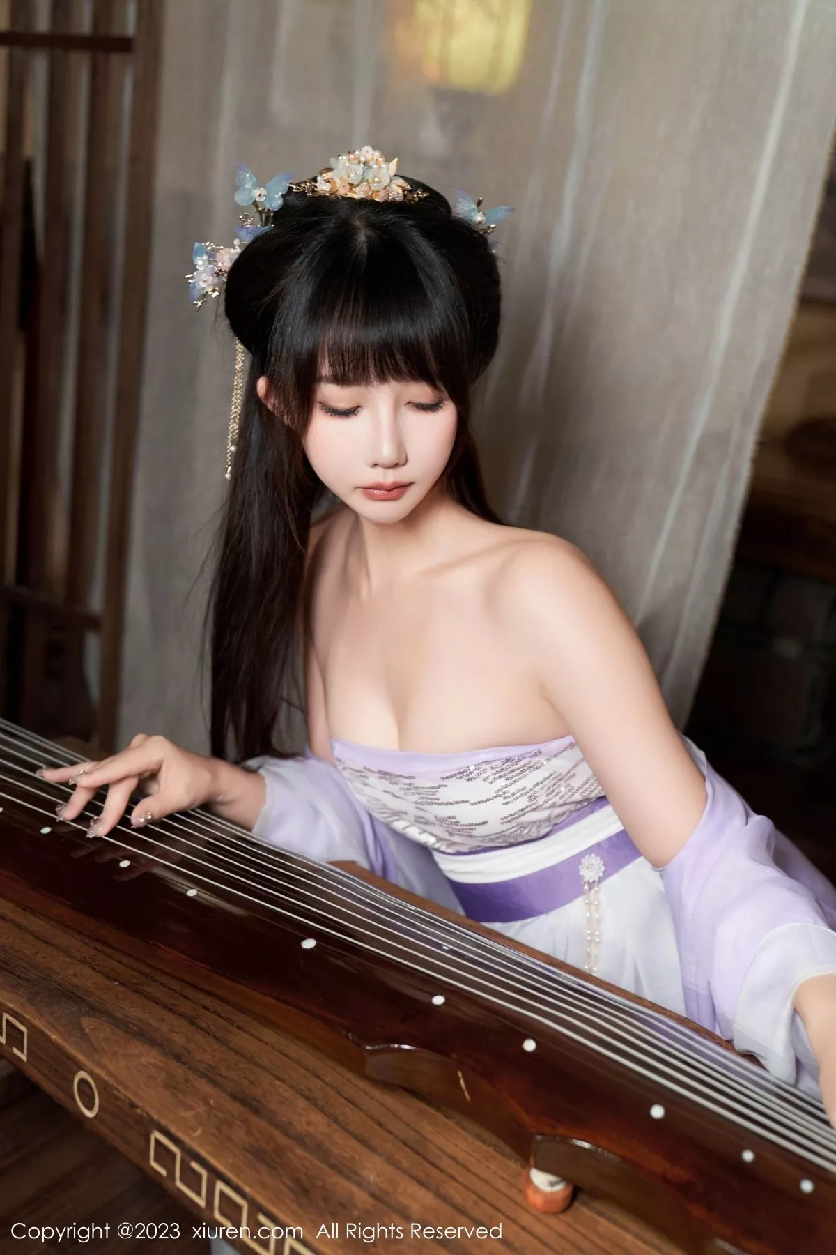 秀人集.com_[XiuRen秀人网]No.7442_模特波巧酱性感紫色薄纱情趣服配超薄肉丝秀完美身材诱惑写真85P