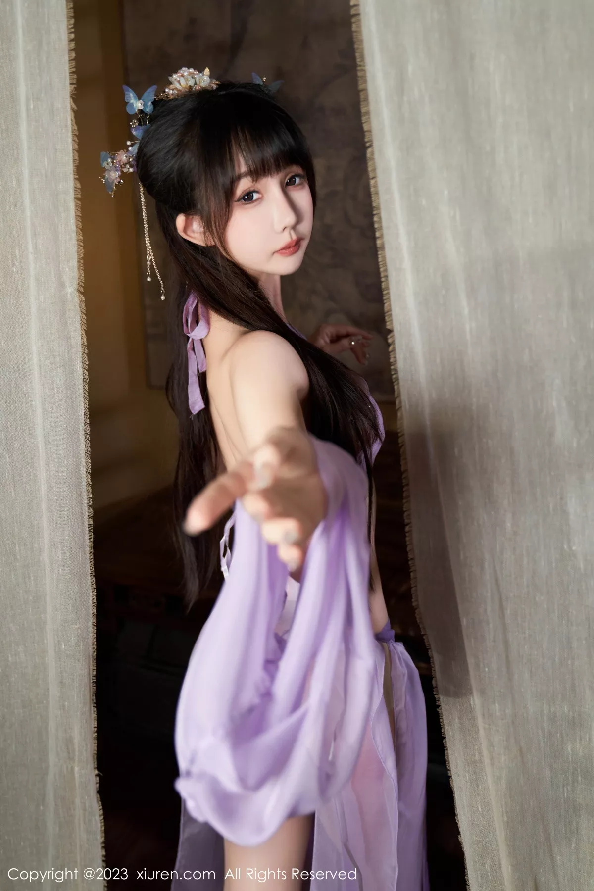 秀人集.com_[XiuRen秀人网]No.7442_模特波巧酱性感紫色薄纱情趣服配超薄肉丝秀完美身材诱惑写真85P