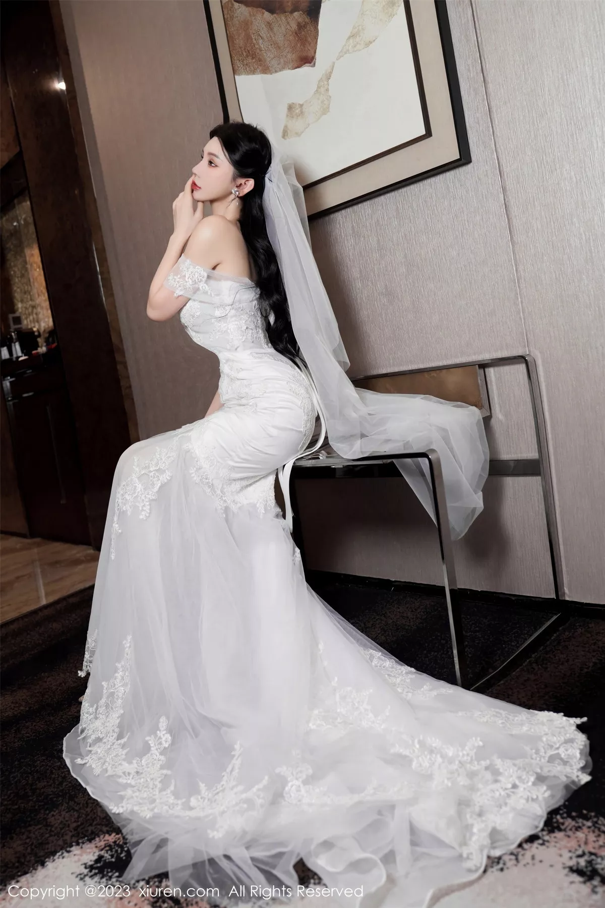 秀人集.com_[XiuRen秀人网]No.7463_女神周于希Sally性感白色婚纱+白色蕾丝情趣服饰完美诱惑写真100P