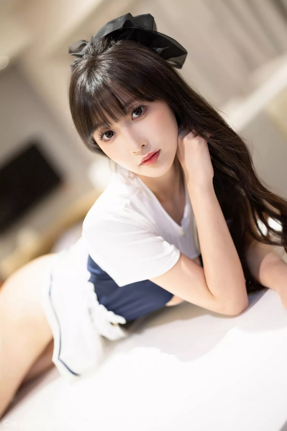 秀人集.com_[XiuRen秀人网]No.7468_模特林星阑蓝白色连衣短裙+黑色薄纱连体衣秀苗条身姿诱惑写真85P