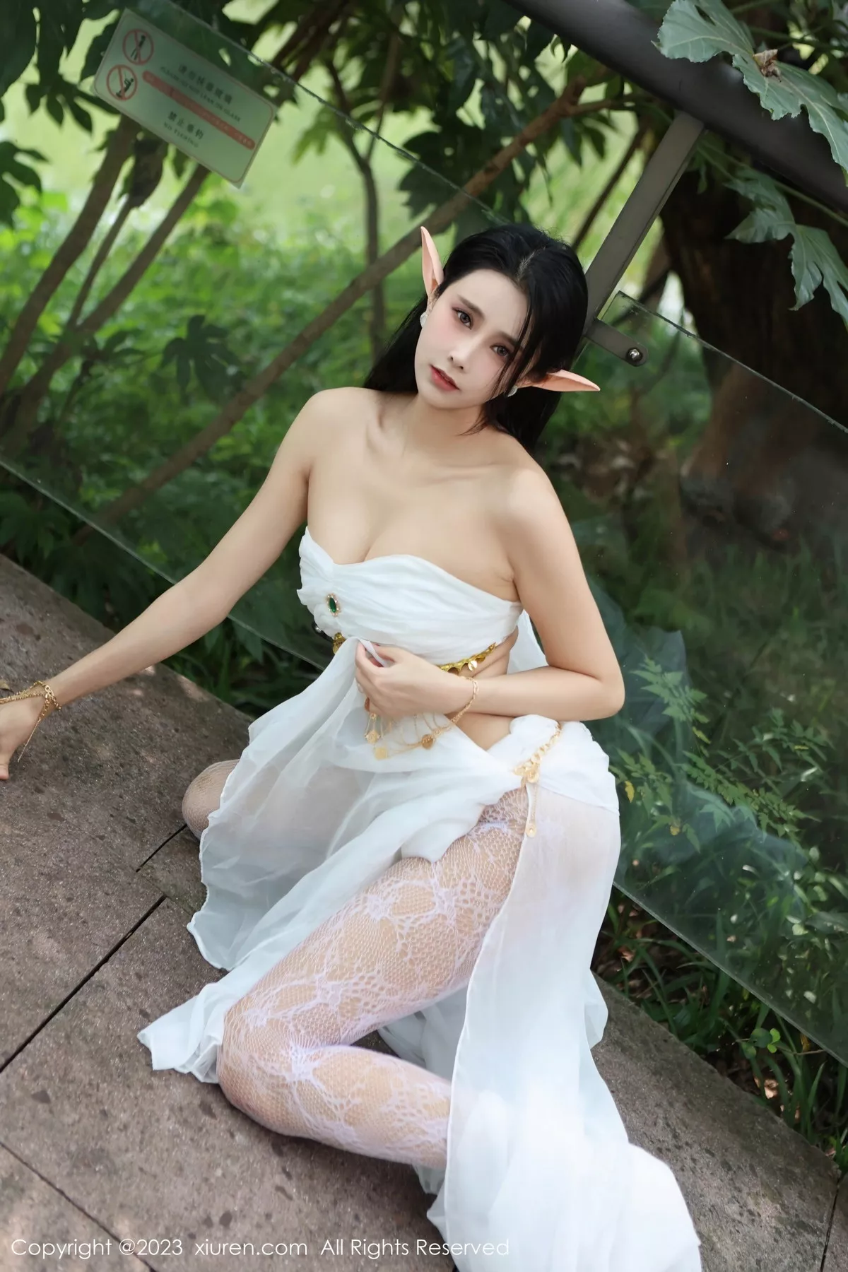 秀人集.com_[XiuRen秀人网]No.7598_模特草莓mm户外精灵装扮性感白丝网纱袜秀曼妙身姿诱惑写真70P