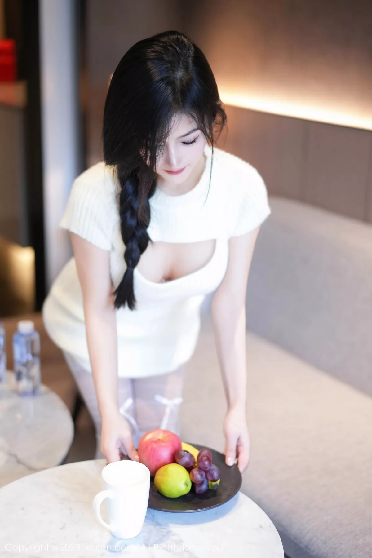 秀人集.com_[XiuRen秀人网]No.7542_模特小逗逗性感黑色OL装露蓝灰色蕾丝内衣配超薄黑丝诱惑写真78P