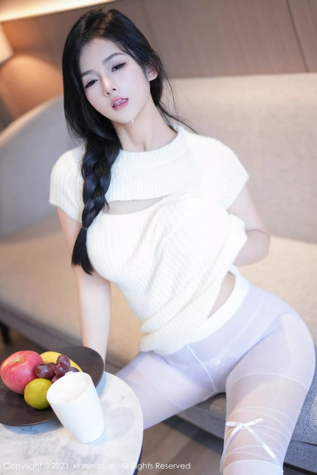 秀人集.com_[XiuRen秀人网]No.7542_模特小逗逗性感黑色OL装露蓝灰色蕾丝内衣配超薄黑丝诱惑写真78P