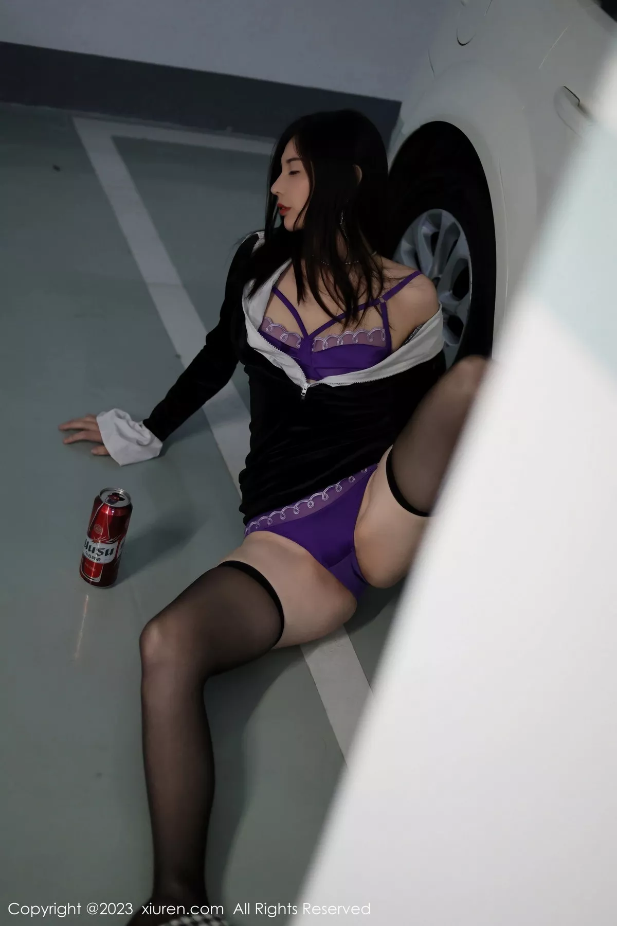 秀人集.com_[XiuRen秀人网]No.7634_模特曼柔醉酒主题脱黑色连衣裙露性感紫色蕾丝内衣撩人诱惑写真66P