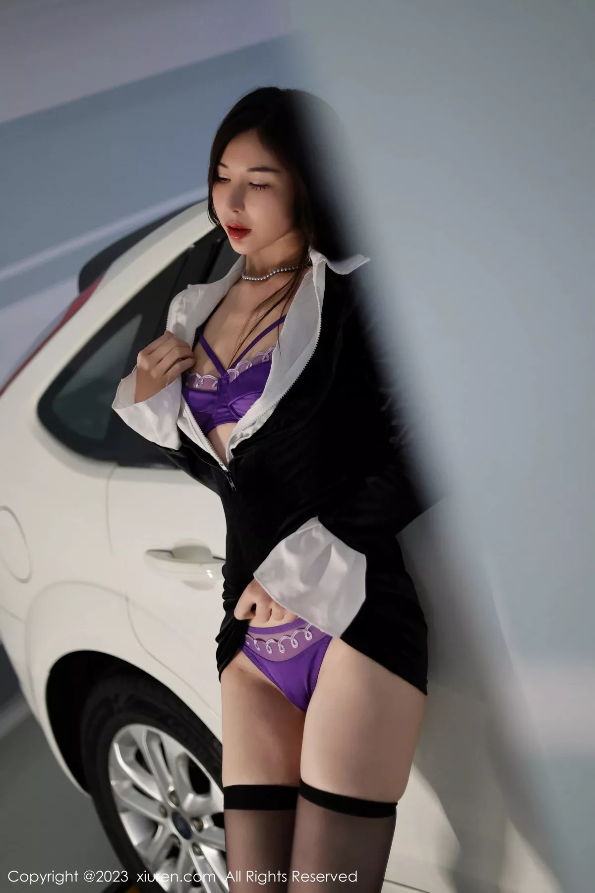 秀人集.com_[XiuRen秀人网]No.7634_模特曼柔醉酒主题脱黑色连衣裙露性感紫色蕾丝内衣撩人诱惑写真66P