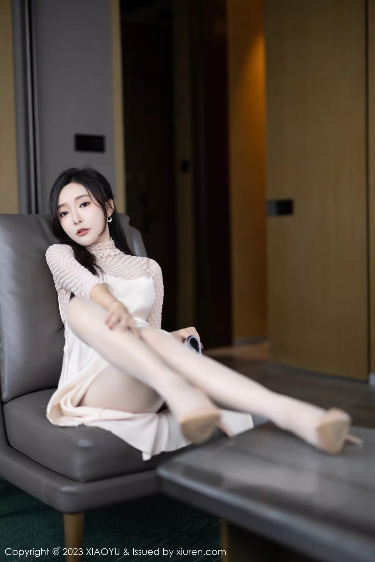 秀人集.com_[XiaoYu画语界]Vol.1157_女神王馨瑶淡黄色连衣短裙+性感网纱情趣服秀惹火身材诱惑写真85P