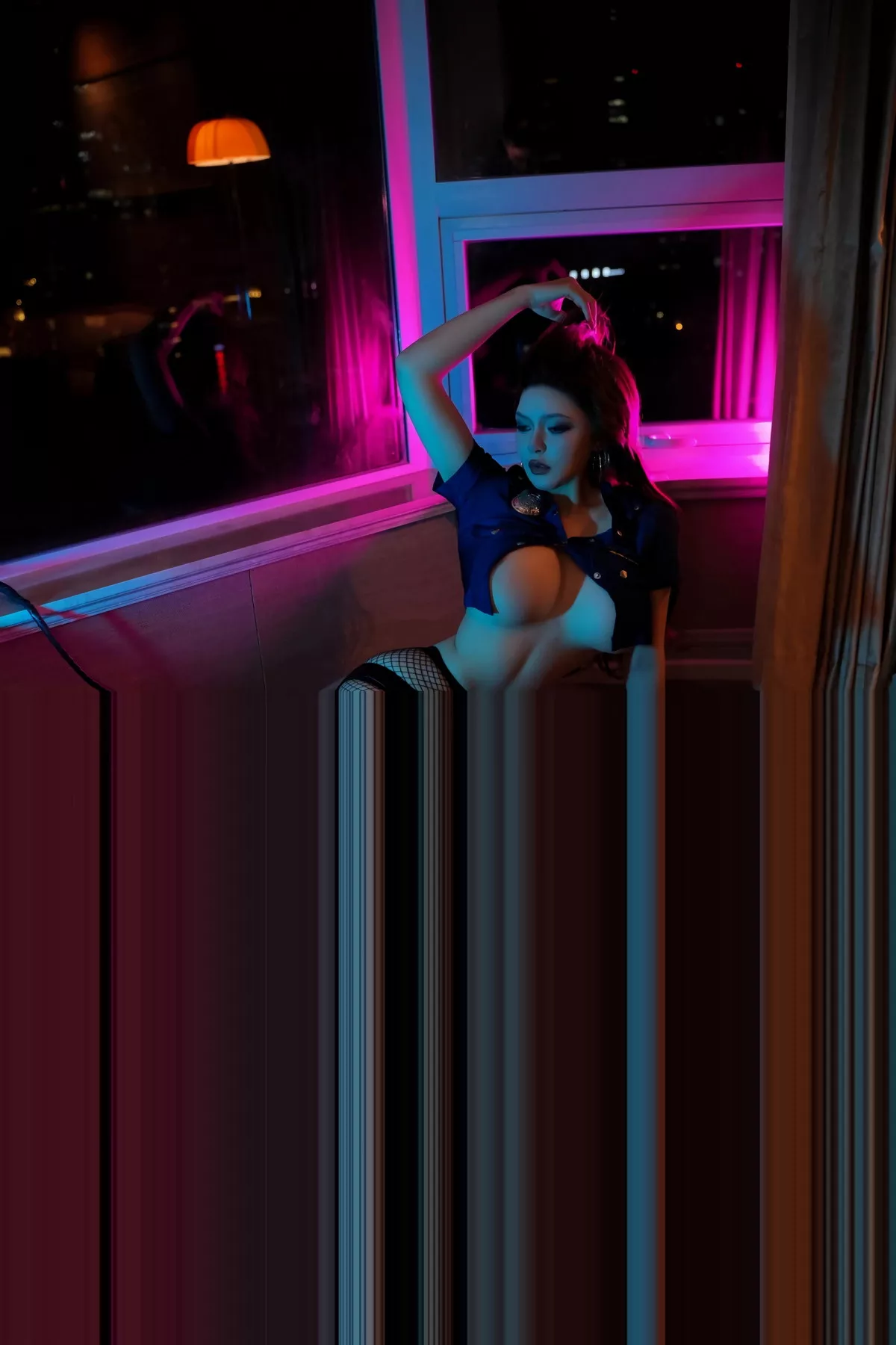 秀人集.com_[XiuRen秀人网]No.7767_模特伊丽莎有点白深色情趣制服配黑丝网袜秀惹火身材诱惑写真54P