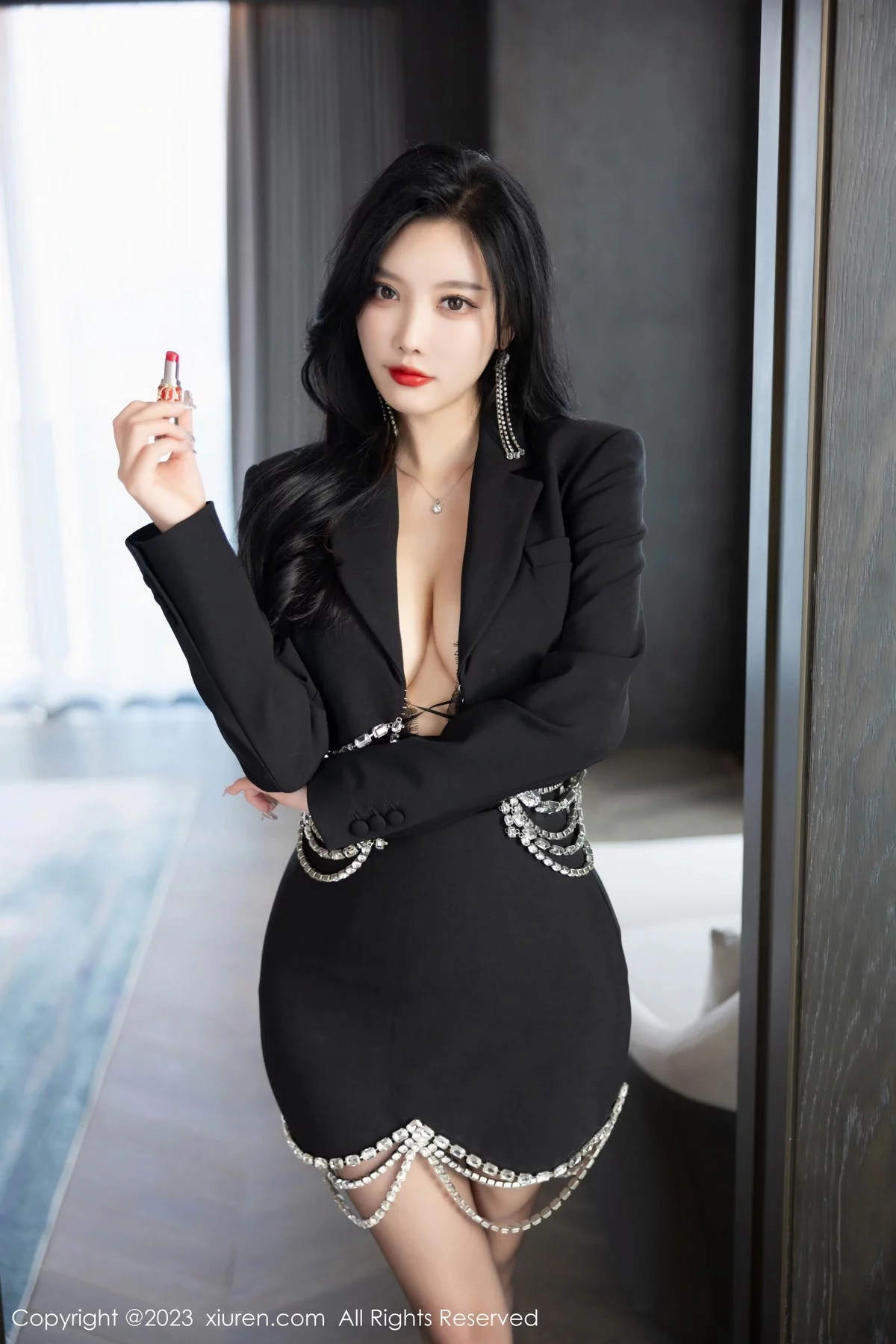 秀人集.com_[XiuRen秀人网]No.7799_女神杨晨晨Yome性感黑色薄纱情趣内衣秀丰腴身材惹火诱惑写真87P