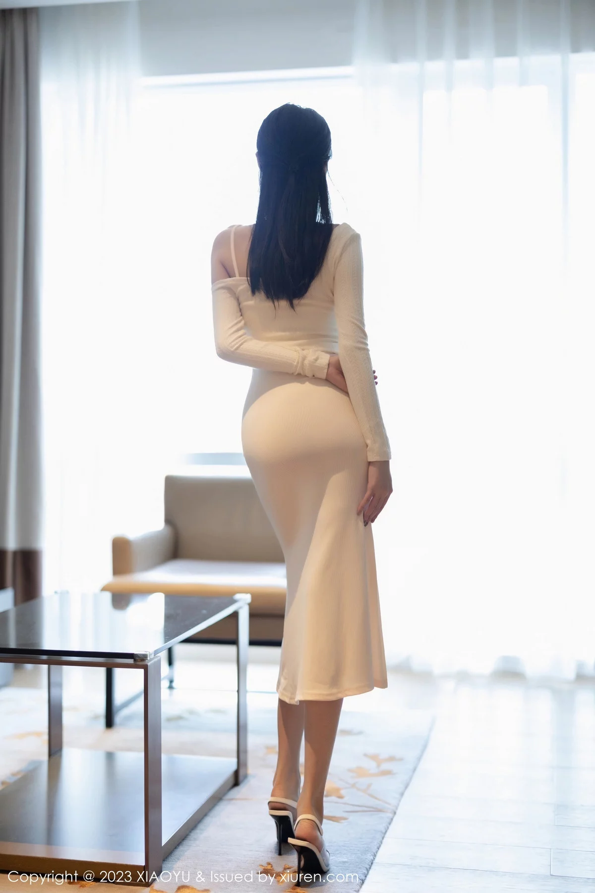 秀人集.com_[XiaoYu画语界]Vol.1167_模特玥儿玥er性感浅粉色连衣长裙配超薄肉丝秀完美身材诱惑写真82P