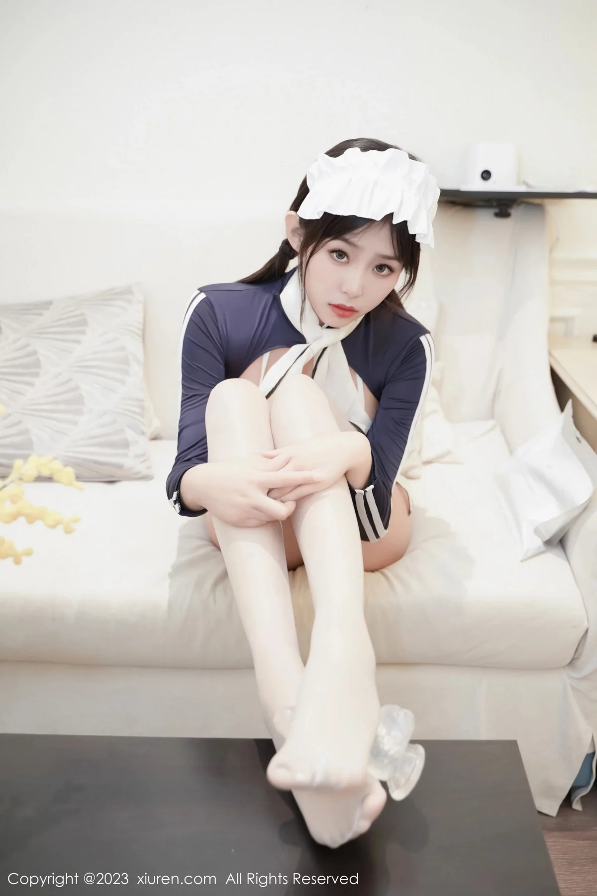 秀人集.com_[XiuRen秀人网]No.7840_模特董林越性感蓝色女仆情趣服饰配白丝袜秀丰腴身材诱惑写真60P