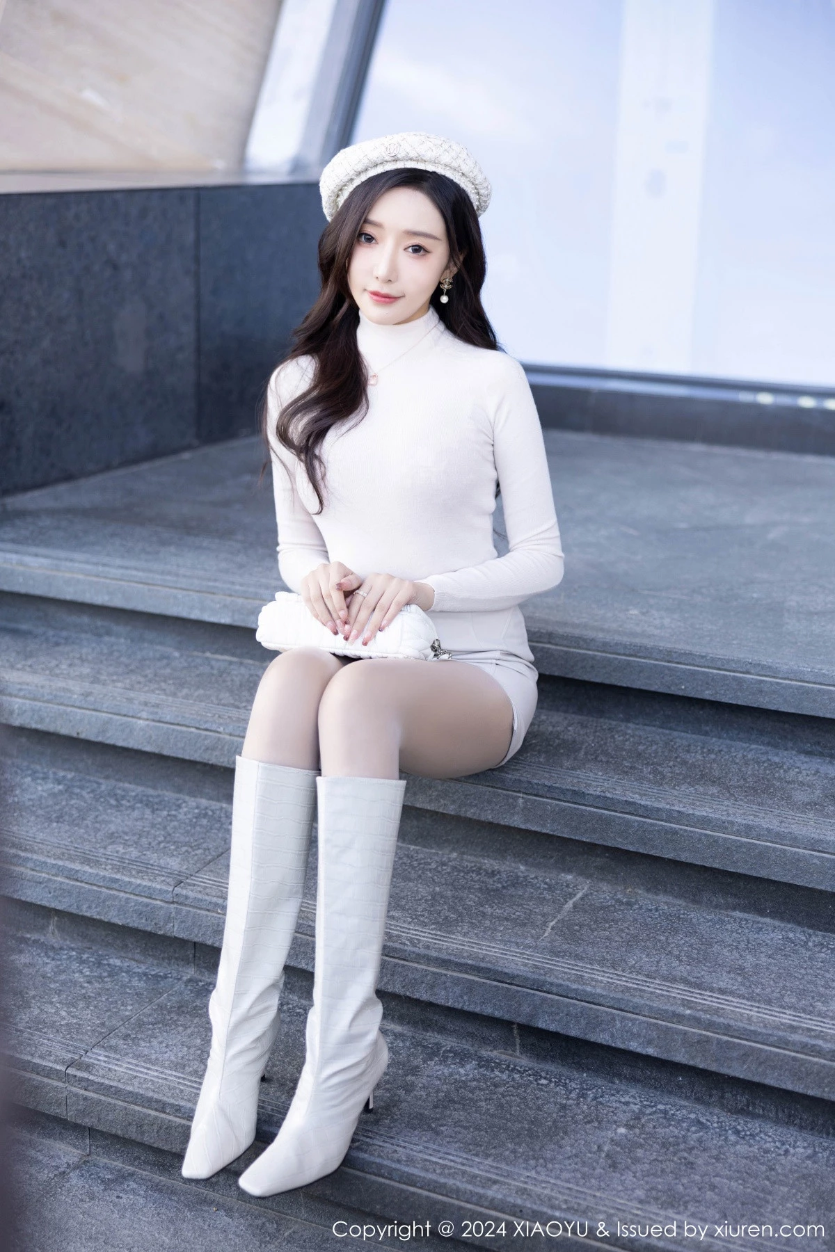 秀人集.com_[XiaoYu画语界]Vol.1194_女神王馨瑶yanni性感白色连衣裙露粉色内衣配超薄肉丝诱惑写真84P