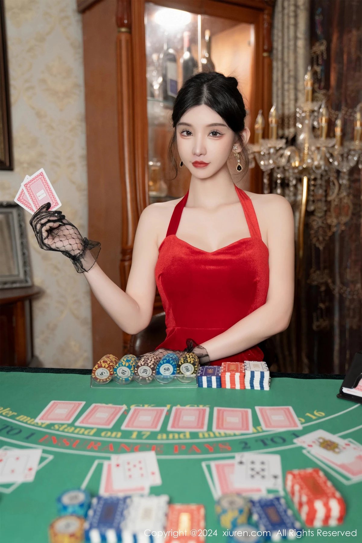 秀人集.com_[XiuRen秀人网]No.8097_女神周于希Sally荷官角色扮演红色露肩服饰配无内黑丝诱惑写真106P