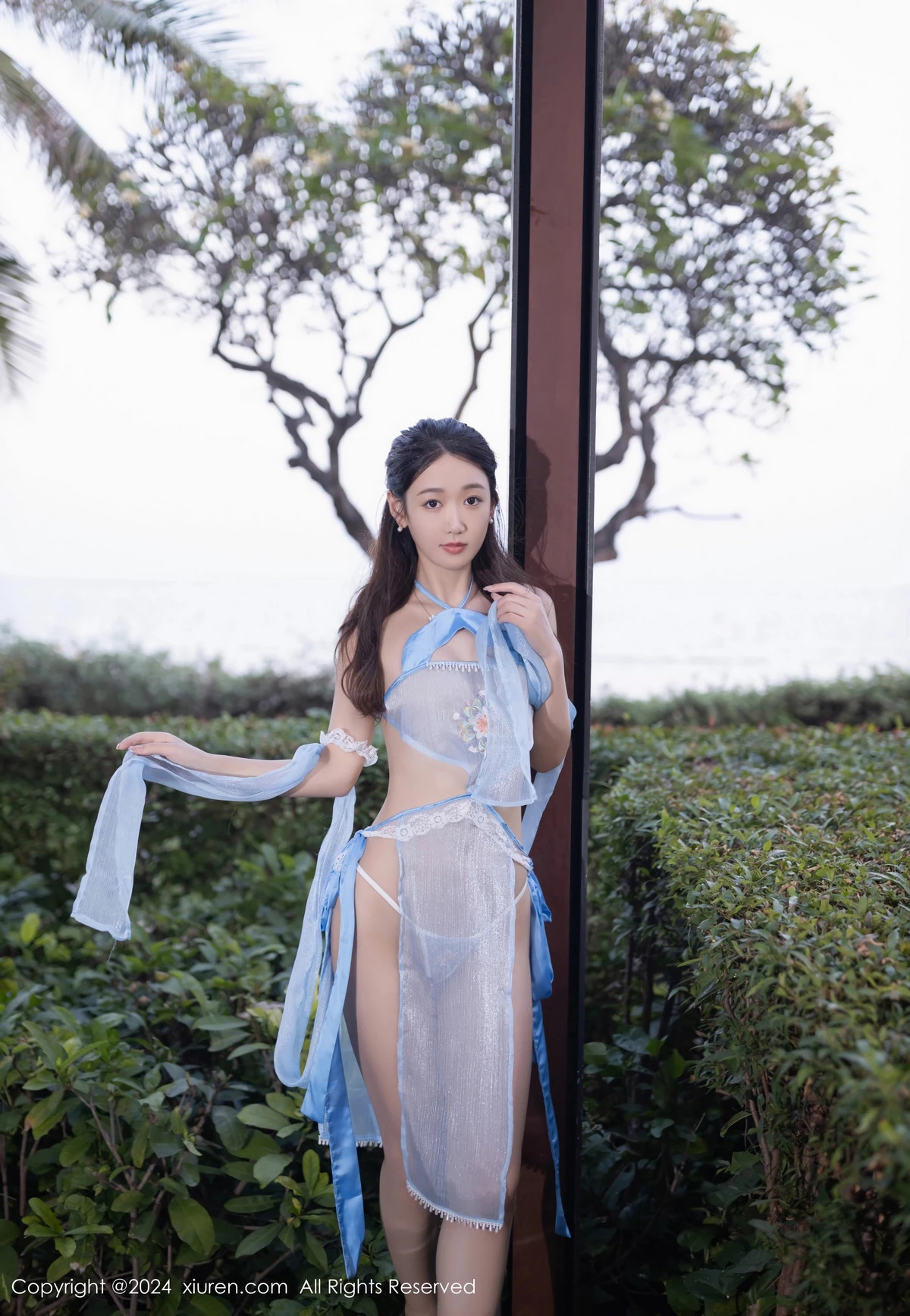 秀人集.com_[XiuRen秀人网]No.8492_模特唐安琪户外泳池性感蓝色古装薄纱服饰秀柔美身段诱惑写真81P