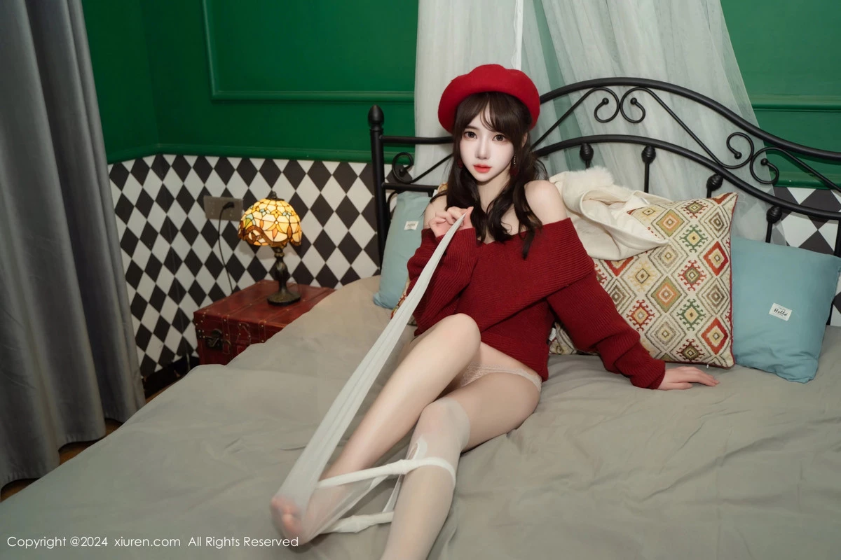 秀人集.com_[XiuRen秀人网]No.8551_模特林月月私房性感红色毛衣配开档肉丝秀柔美身姿完美诱惑写真81P