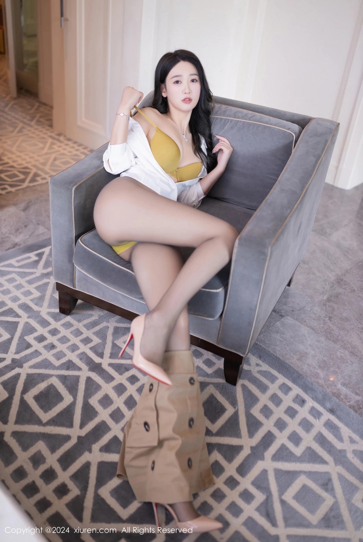 秀人集.com_[XiuRen秀人网]No.8571_模特唐安琪性感白色OL服饰配超薄黑丝秀曼妙身姿迷人诱惑写真80P