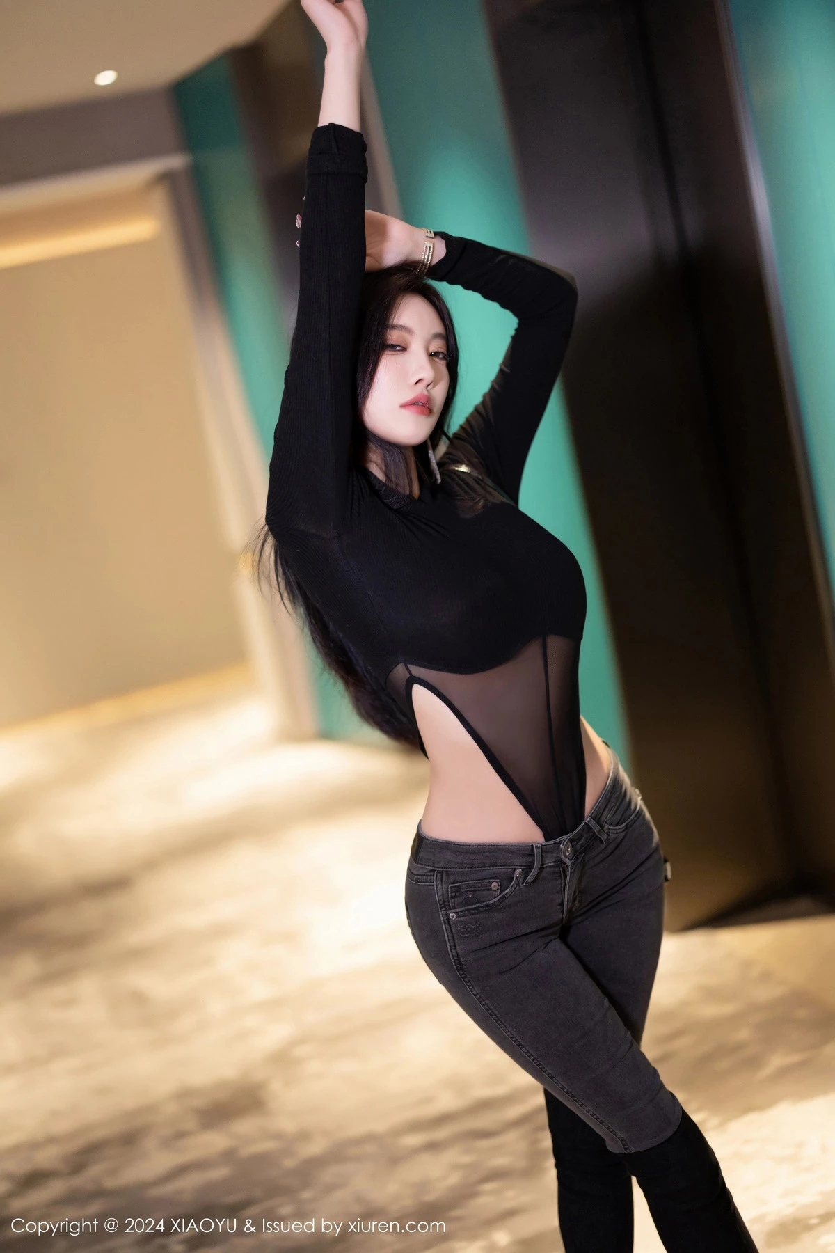 秀人集.com_[XiaoYu画语界]Vol.1243_女神杨晨晨Yome性感黑色网状服饰配黑长靴秀丰腴身材诱惑写真81P