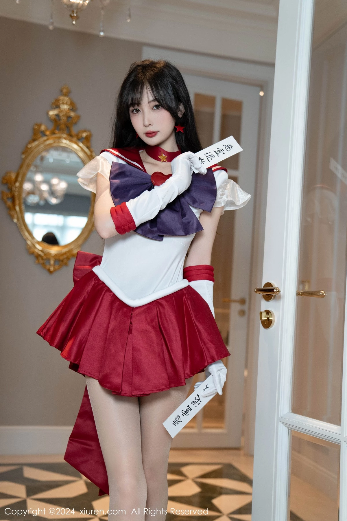 秀人集.com_[XiuRen秀人网]No.8800_模特林星阑性感白色上衣配红短裙露超薄肉丝秀曼妙身姿诱惑写真80P