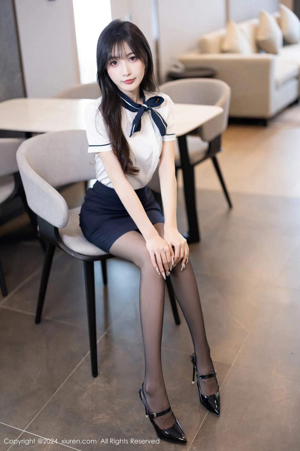 秀人集.com_[XiuRen秀人网]No.8727_模特林星阑性感深色制服露黑色内衣配黑丝吊袜秀曼妙身姿诱惑写真91P