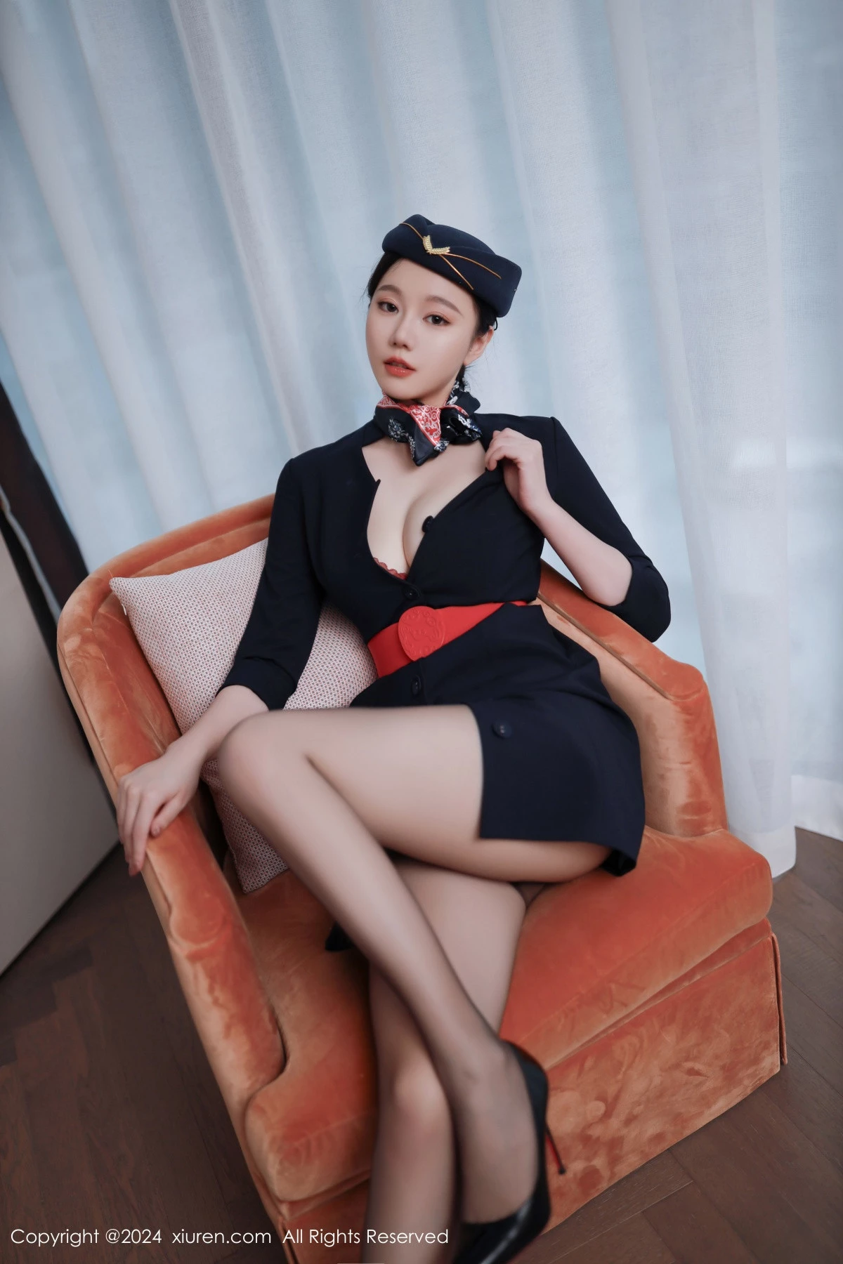 秀人集.com_[XiuRen秀人网]No.8942_模特安然anran性感空姐制服露红色内衣配超薄黑丝撩人诱惑写真79P