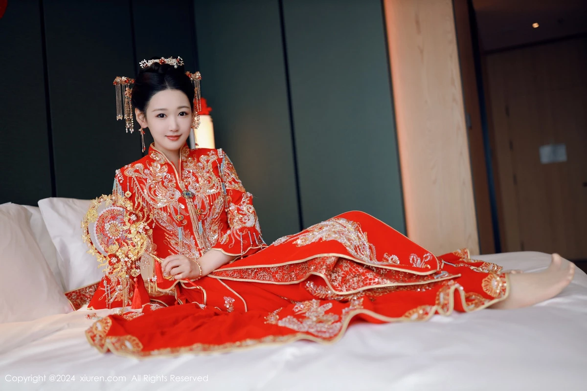 秀人集.com_[XiuRen秀人网]No.8972_模特唐安琪性感红色新娘服饰露红色内衣配超薄肉丝撩人诱惑写真79P